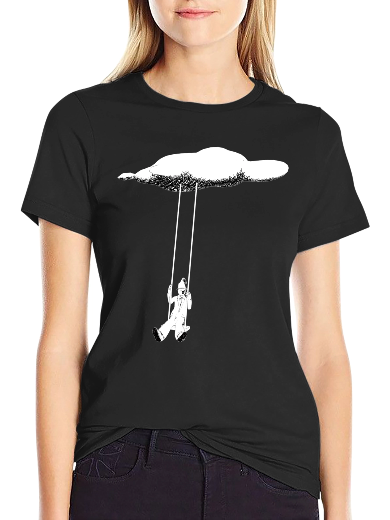 Black Cloud Swing Black T-Shirt view 2