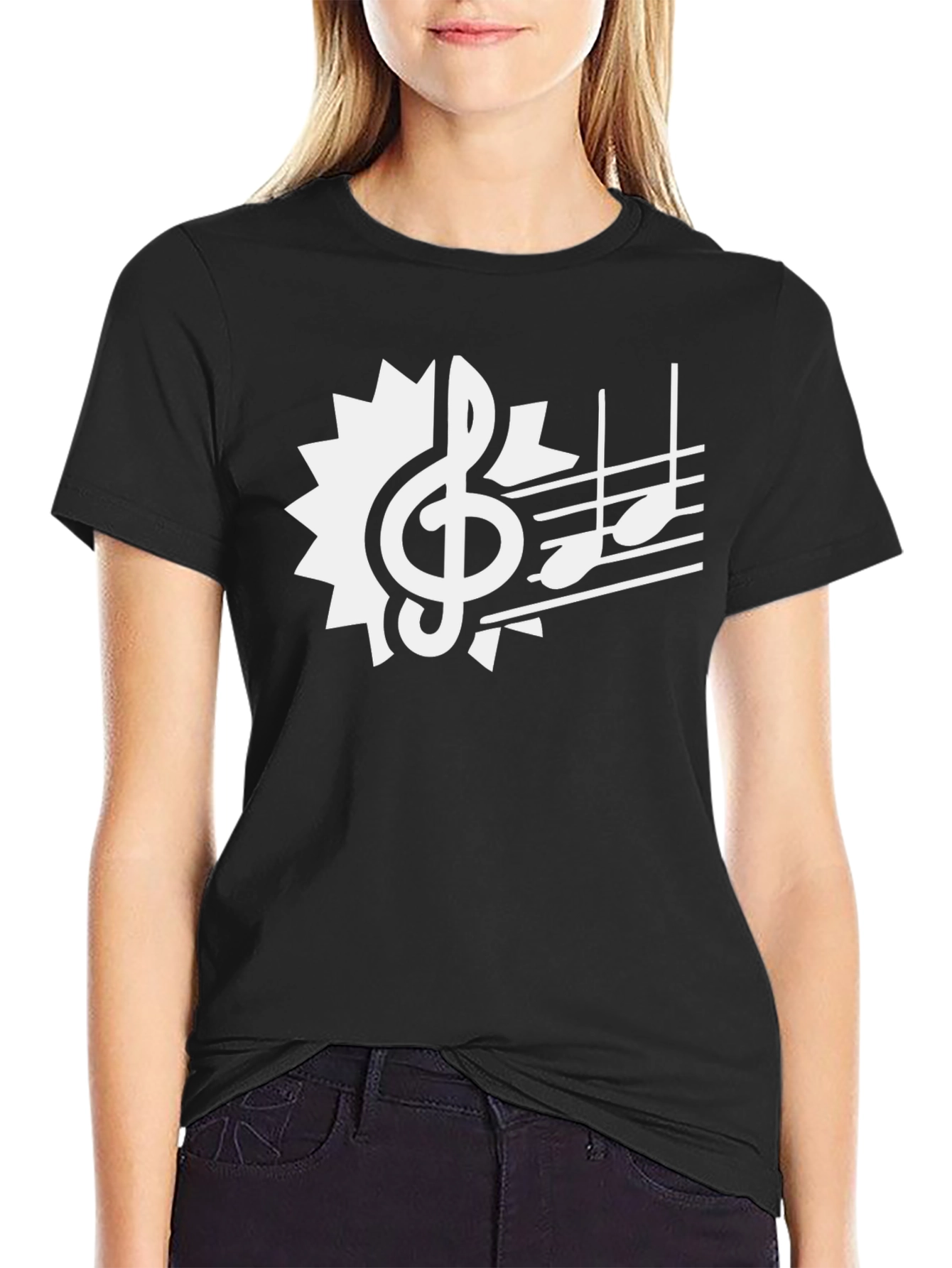 Black Musical Gear T-Shirt - Black Cotton Tee view 2