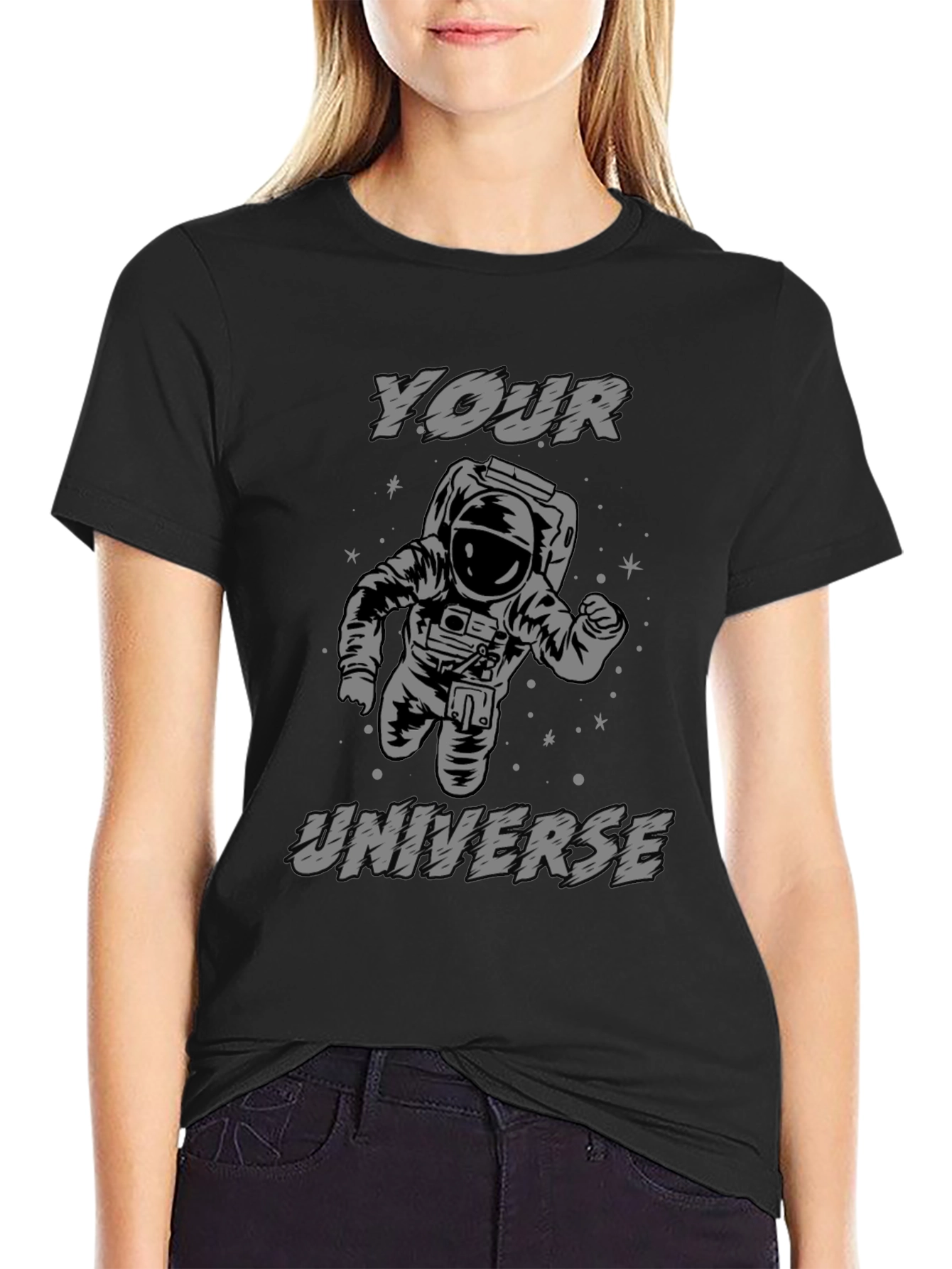 Black Your Universe Astronaut Graphic T-Shirt view 2
