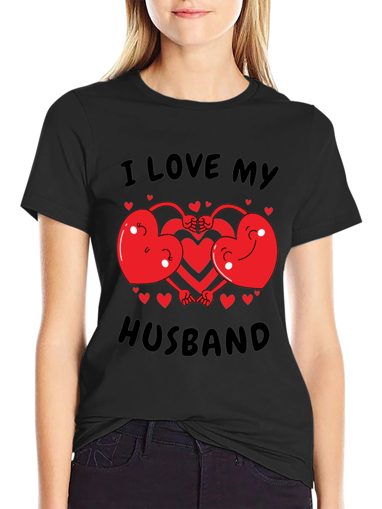 Black I Love My Husband Graphic T-Shirt view 2