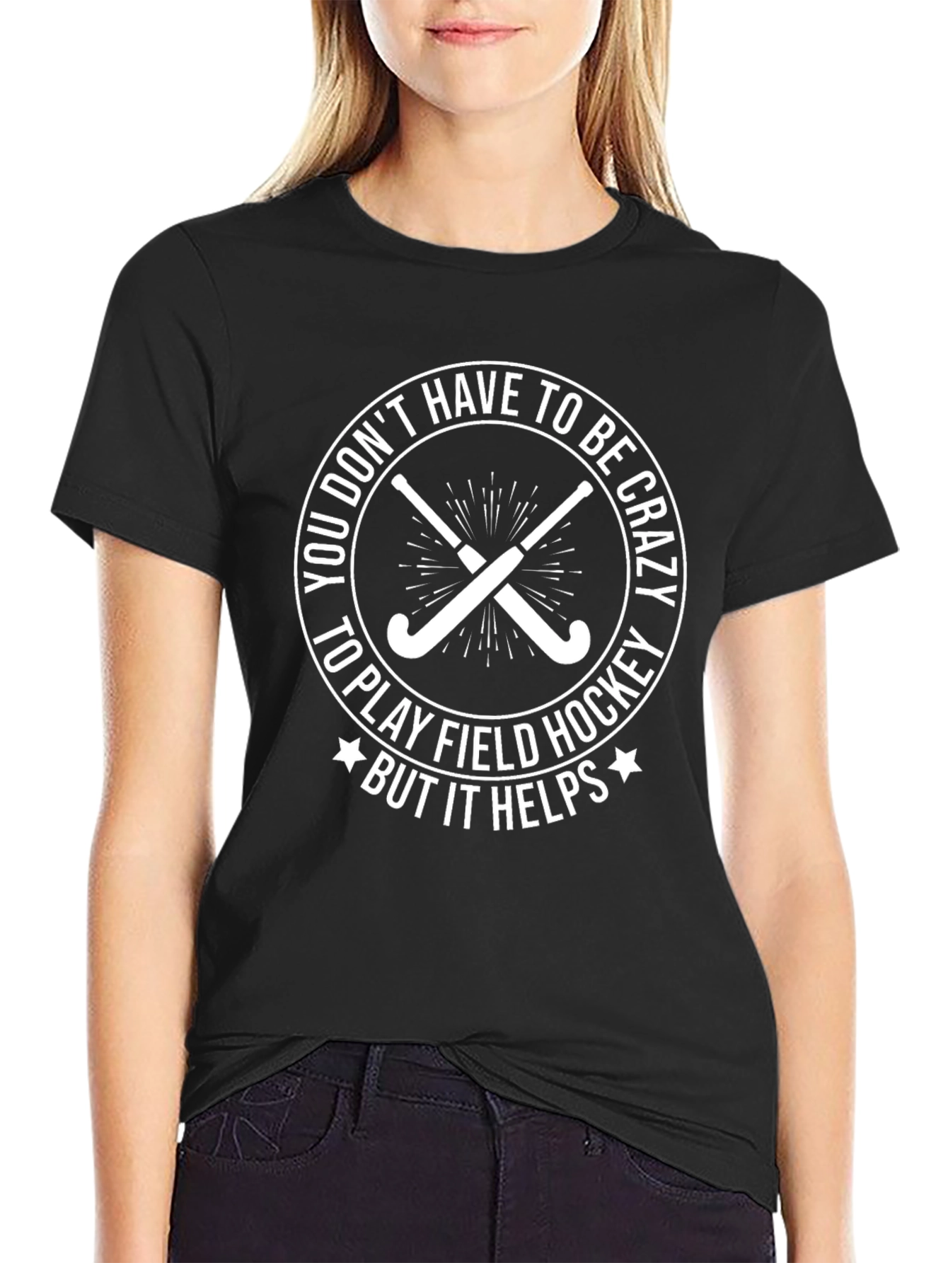 Black Crazy Field Hockey T-Shirt view 2