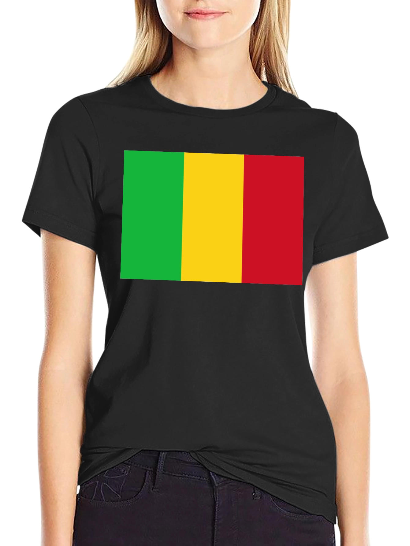Mali Flag T-Shirt - Black Cotton Tee - 2