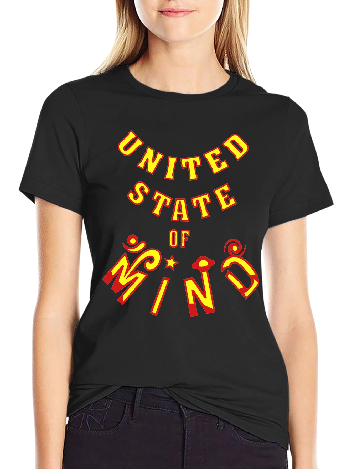 Black United State Of Mind Graphic T-Shirt view 2