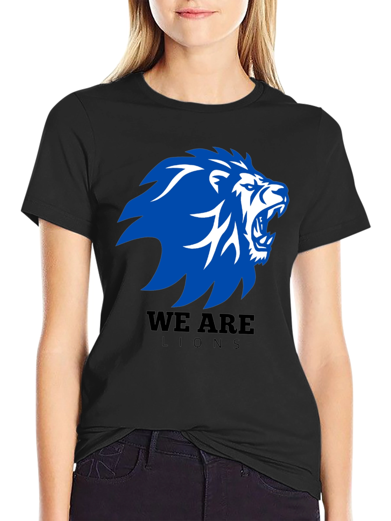 Black We Are Lions Graphic T-Shirt - Black view 2