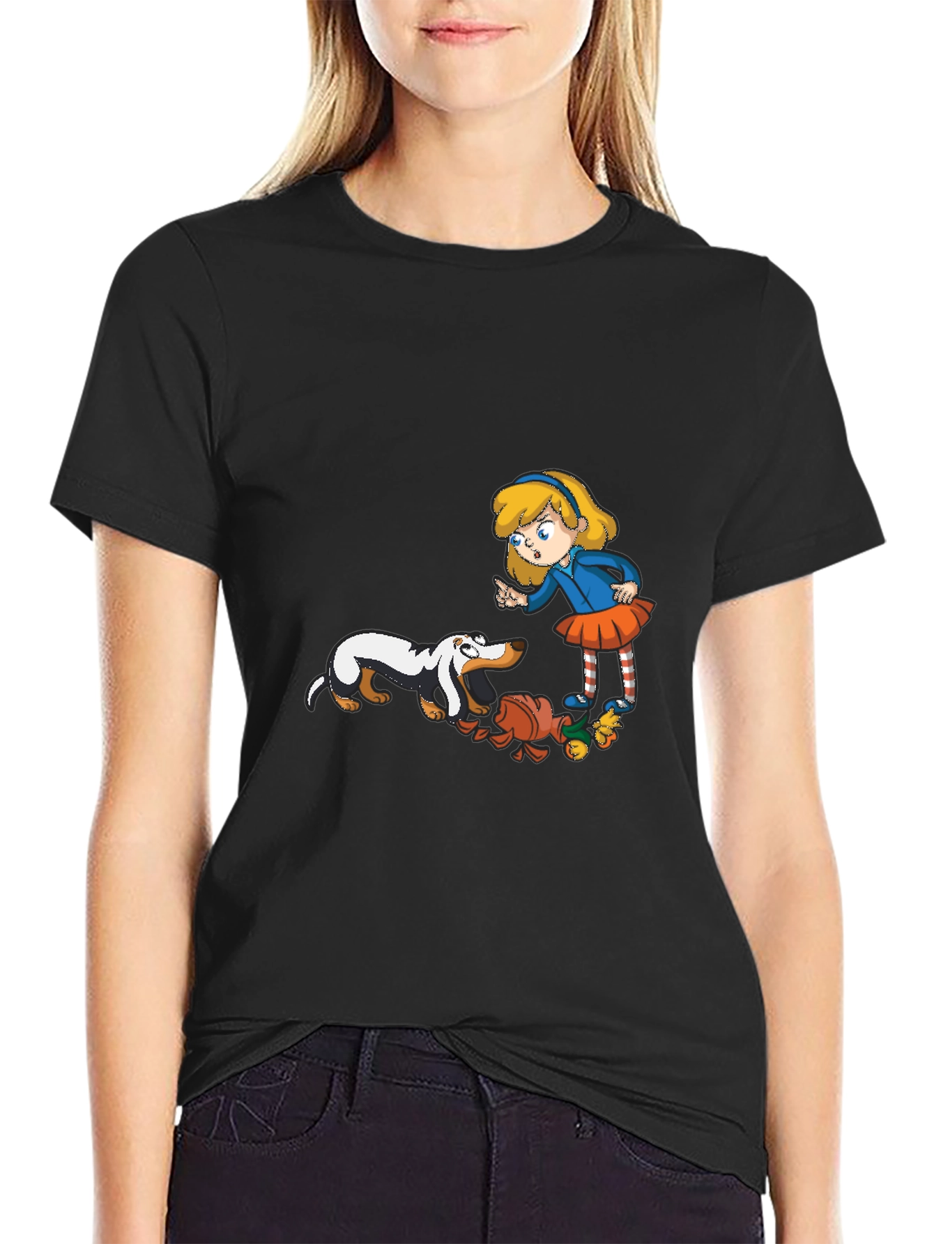 Black Girl and Dachshunds Graphic Tee view 2