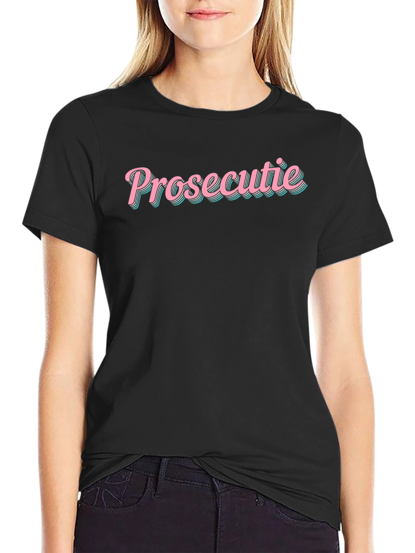 Black Prosecutie T-Shirt - Funny Retro Design view 2