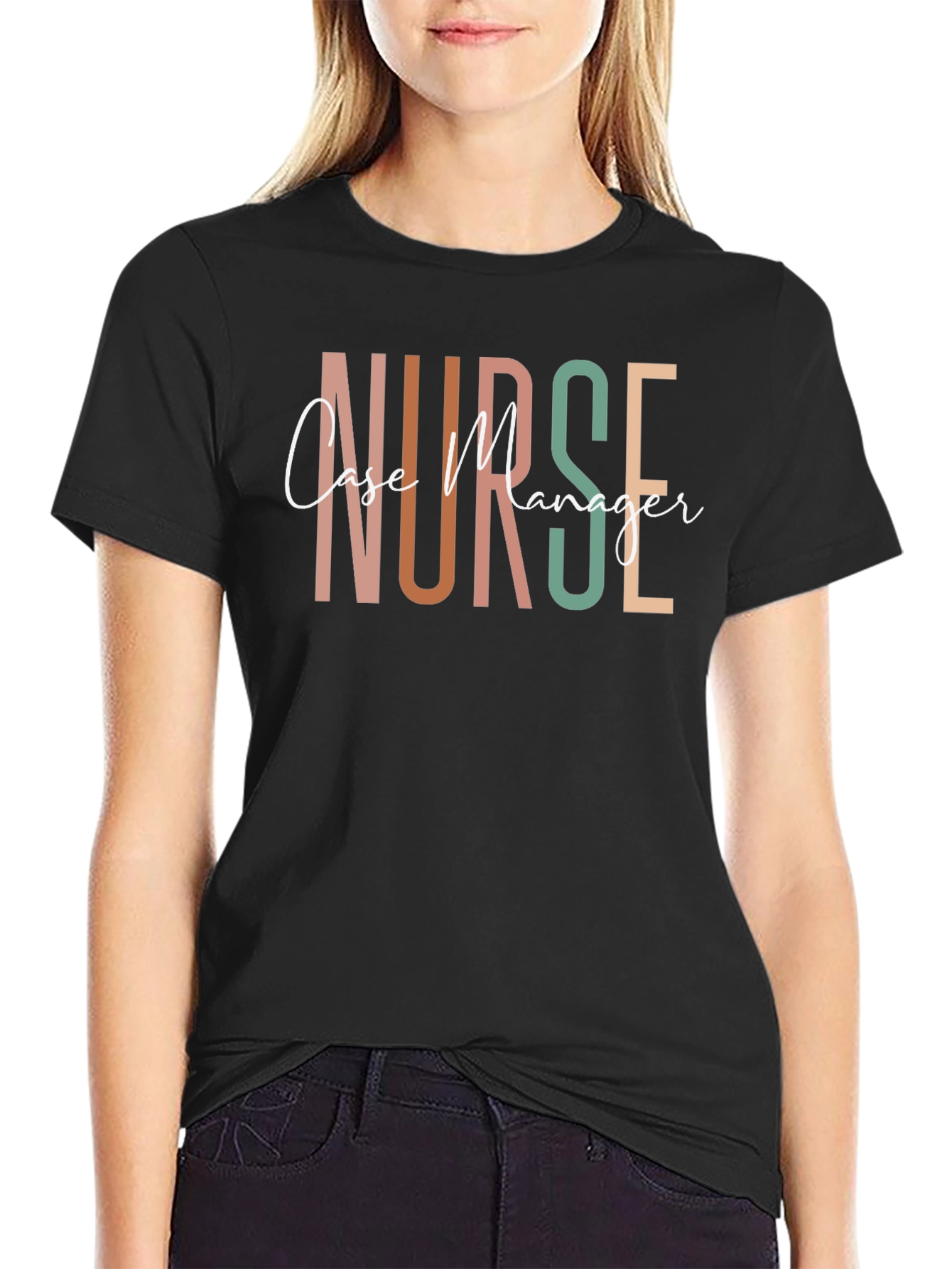 Black Nurse Case Manager Graphic T-Shirt view 2