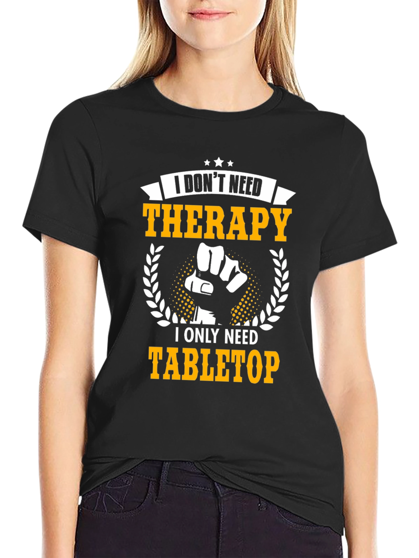 Black Funny Tabletop Gaming T-Shirt view 2
