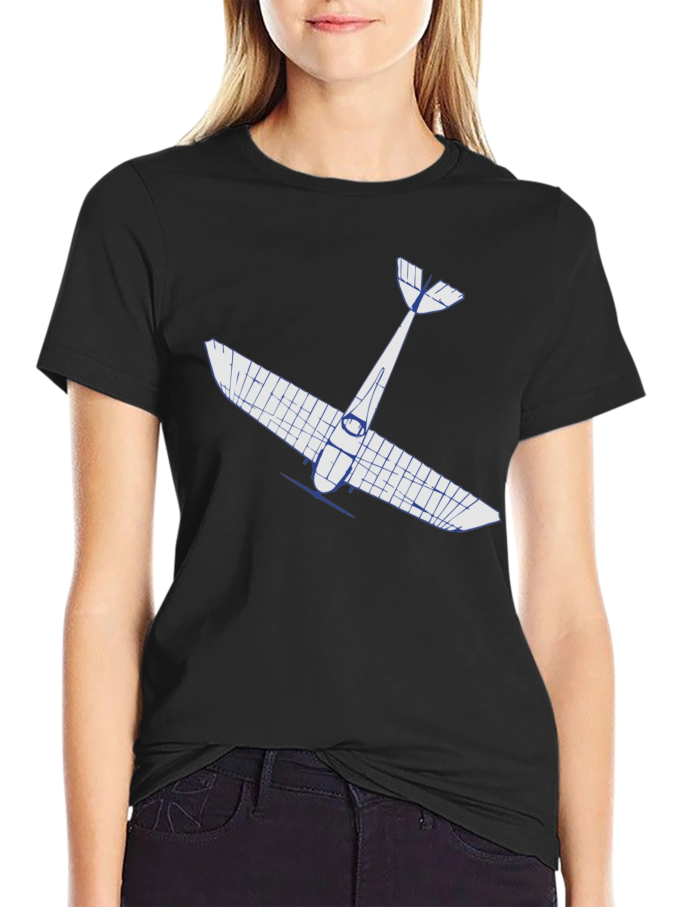 Black Airplane Graphic Tee - Pilot Gift view 2