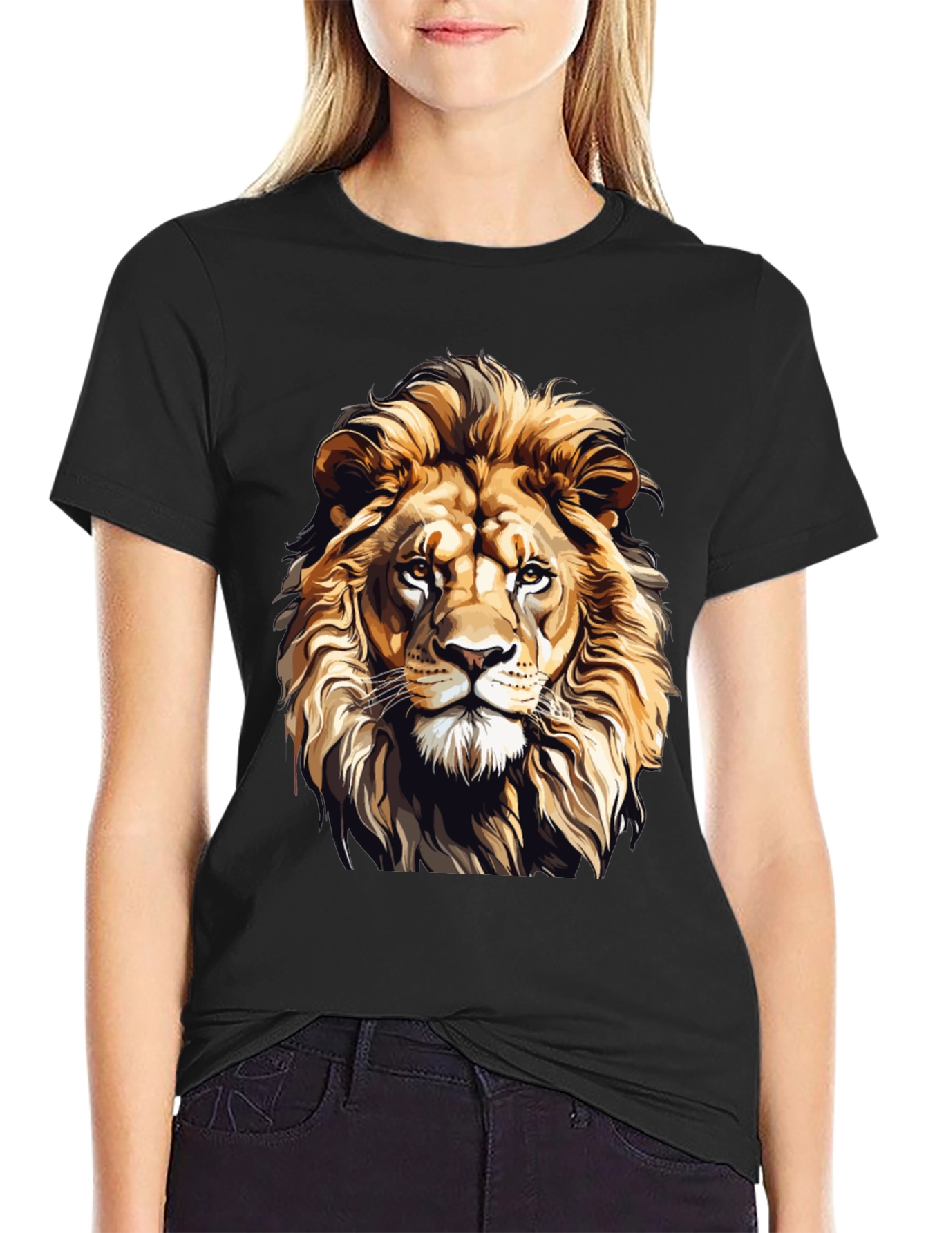 Black Lion Graphic T-Shirt - Fierce Style view 2