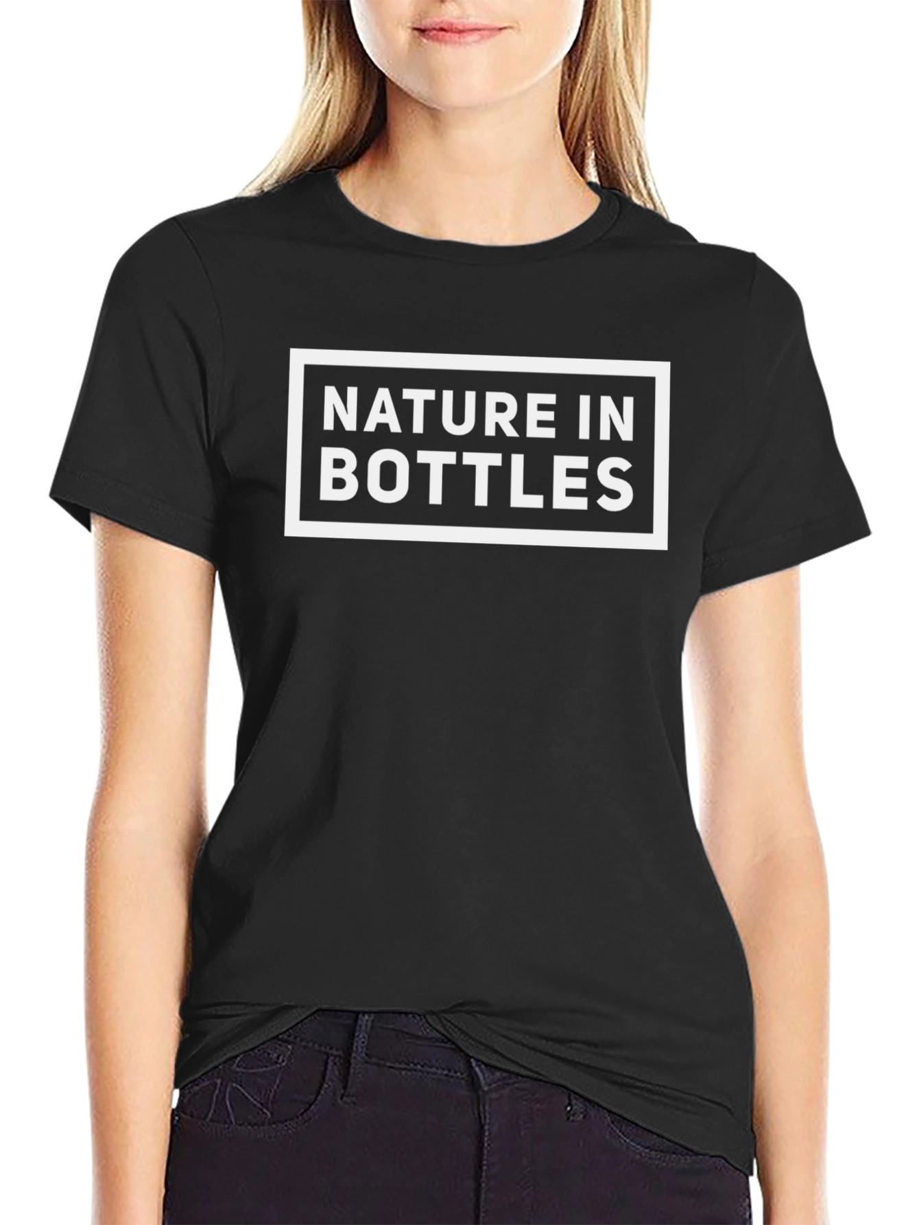 Black Nature in Bottles Graphic Tee - Black Unisex T-Shirt view 2