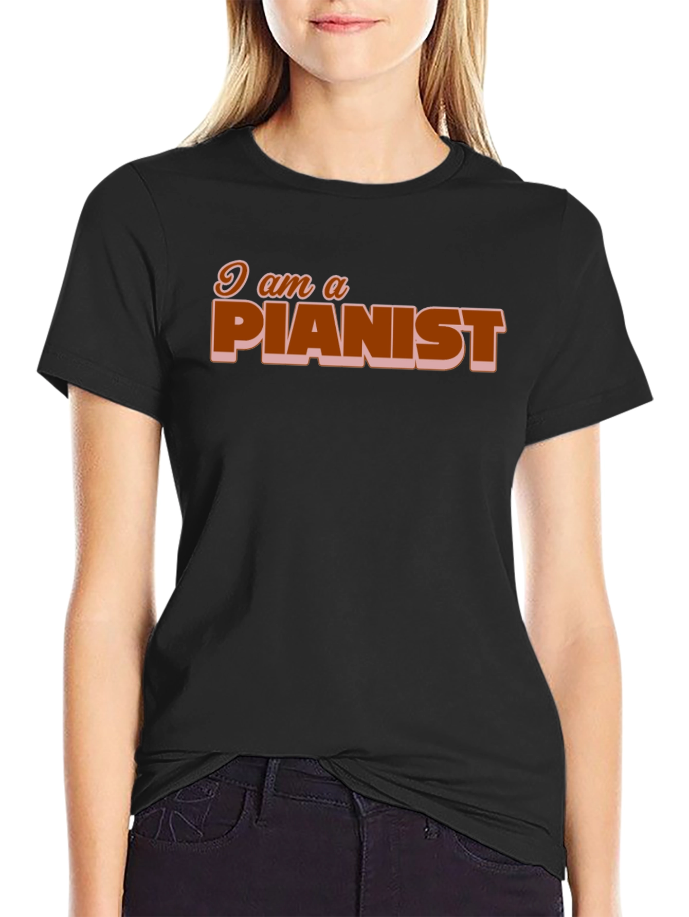Black I am a Pianist T-Shirt - Music Lover Tee view 2