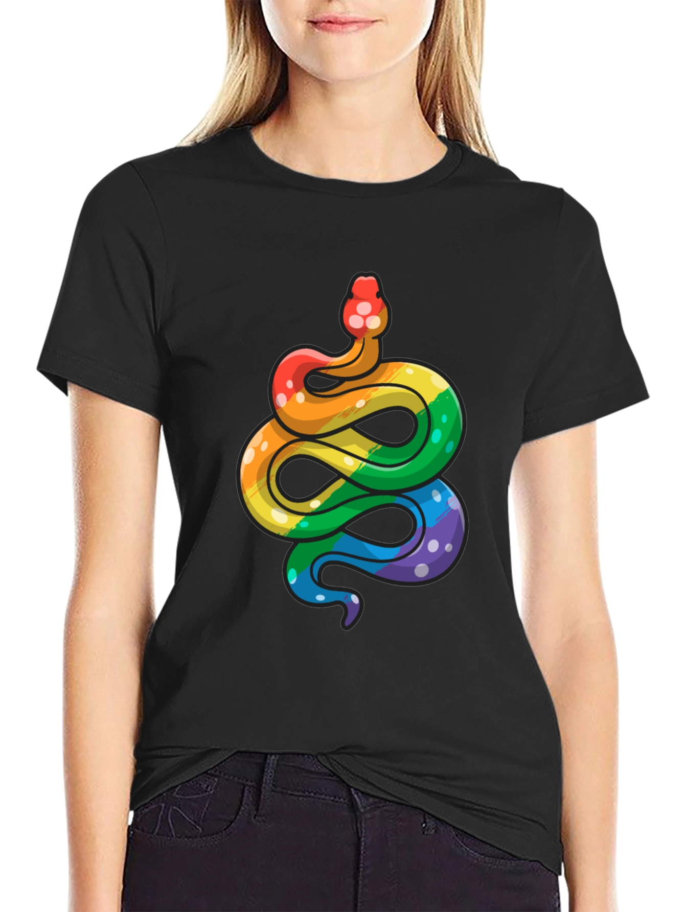 Black Rainbow Snake T-Shirt - Pride Apparel view 2