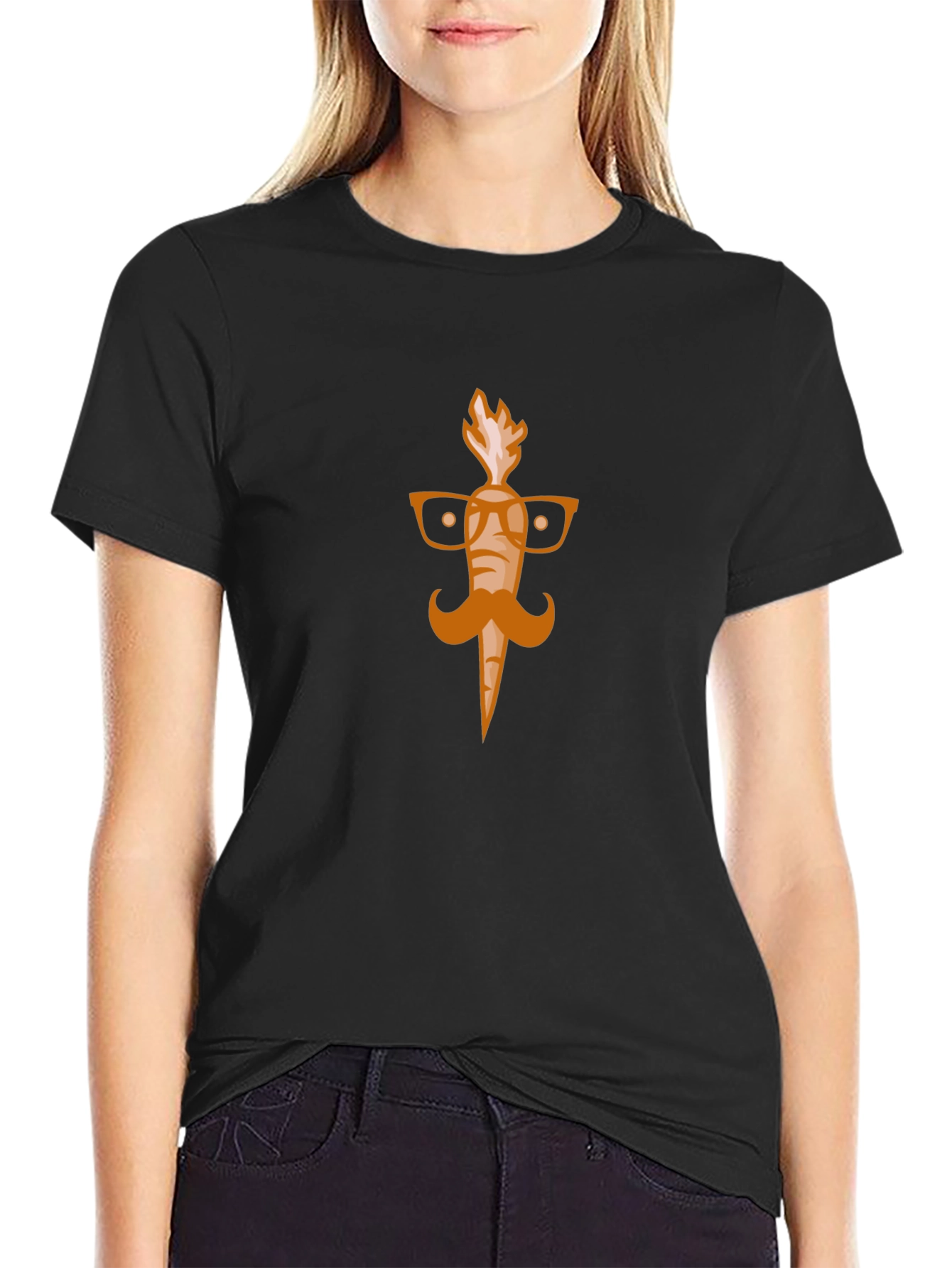 Black Funny Carrot Graphic Tee view 2