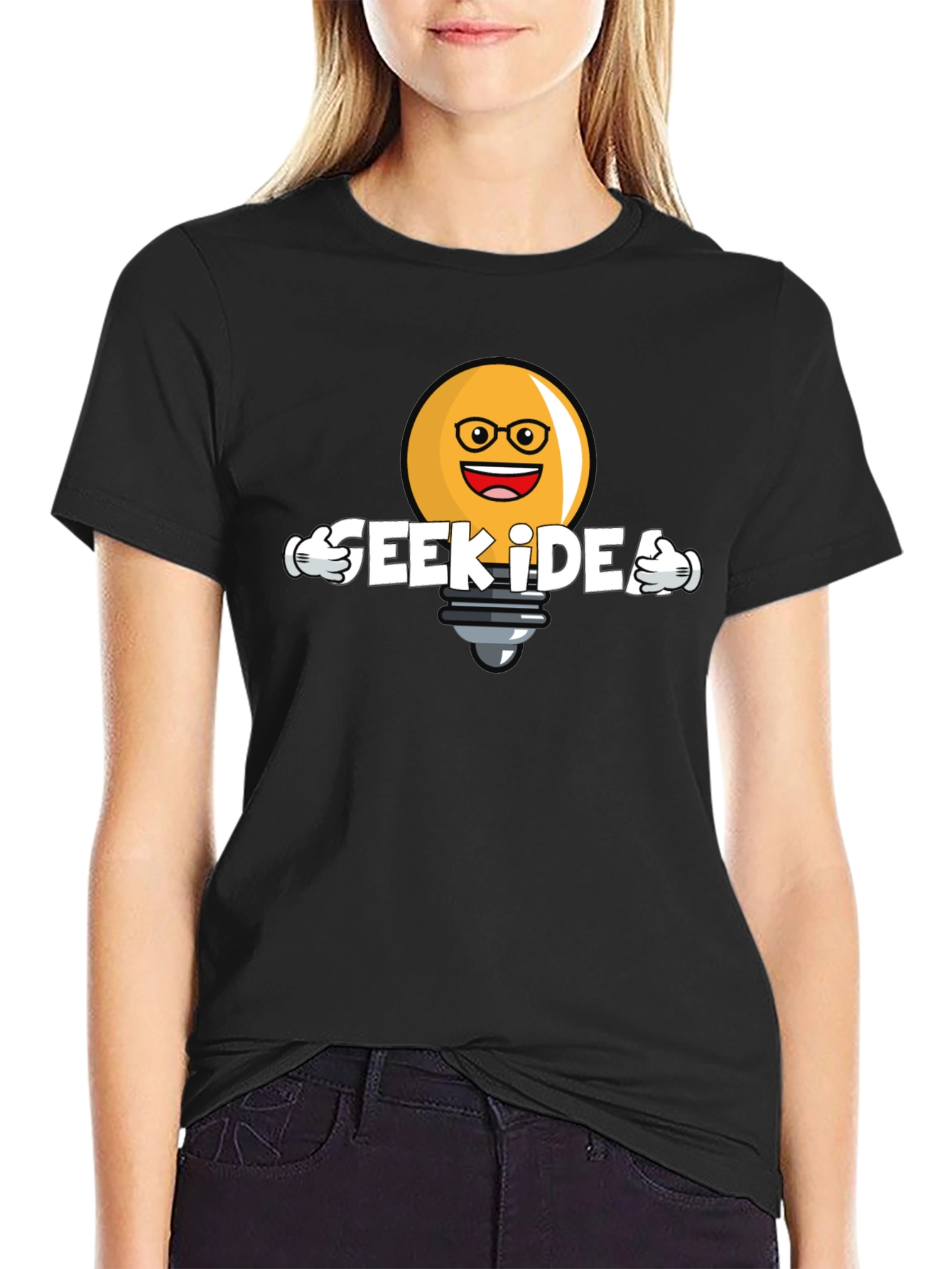 Black Geek Idea T-Shirt - Unique Graphic Tee view 2