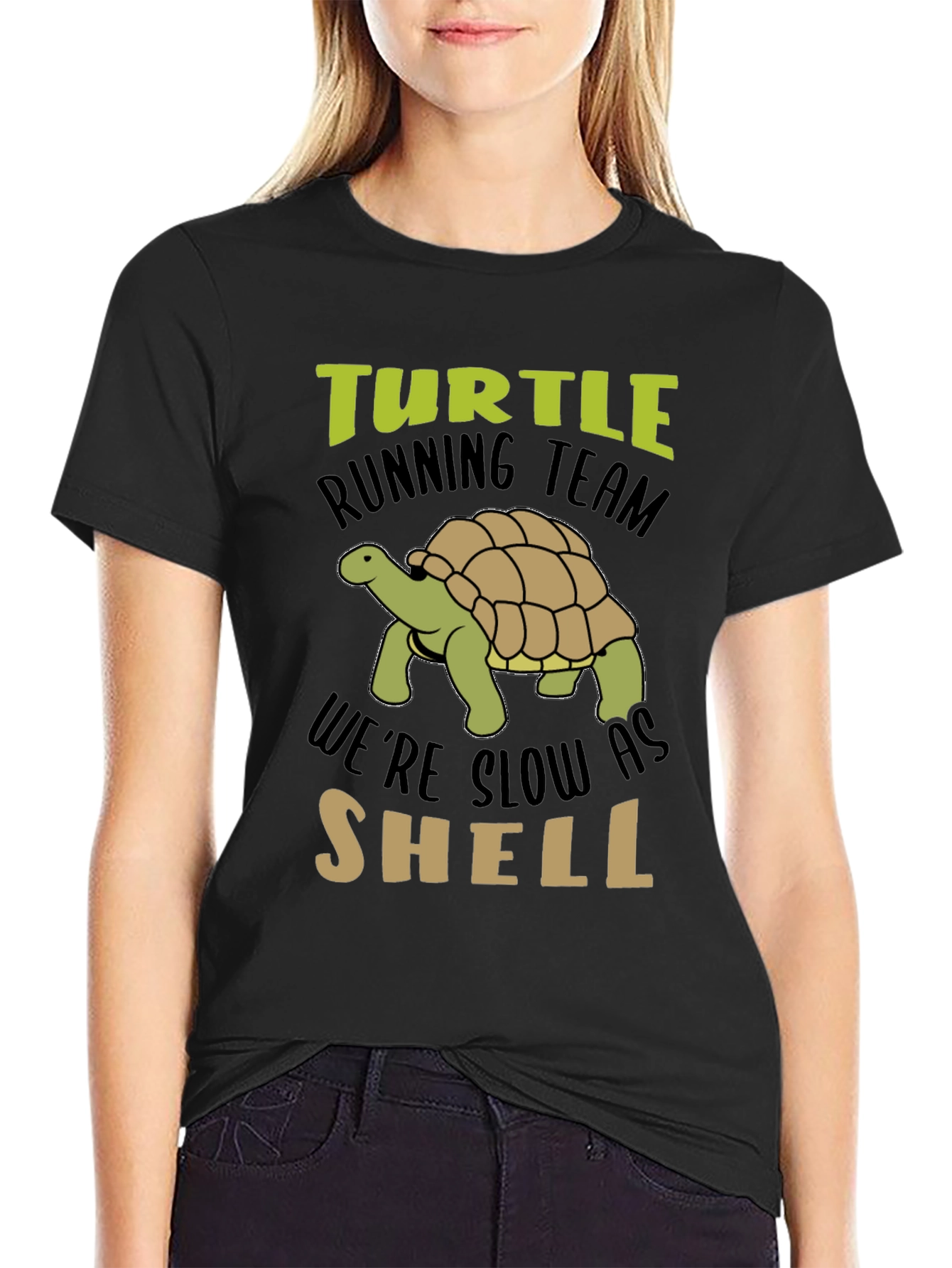 Black Turtle Running Team T-Shirt - Slow As Shell Tee view 2