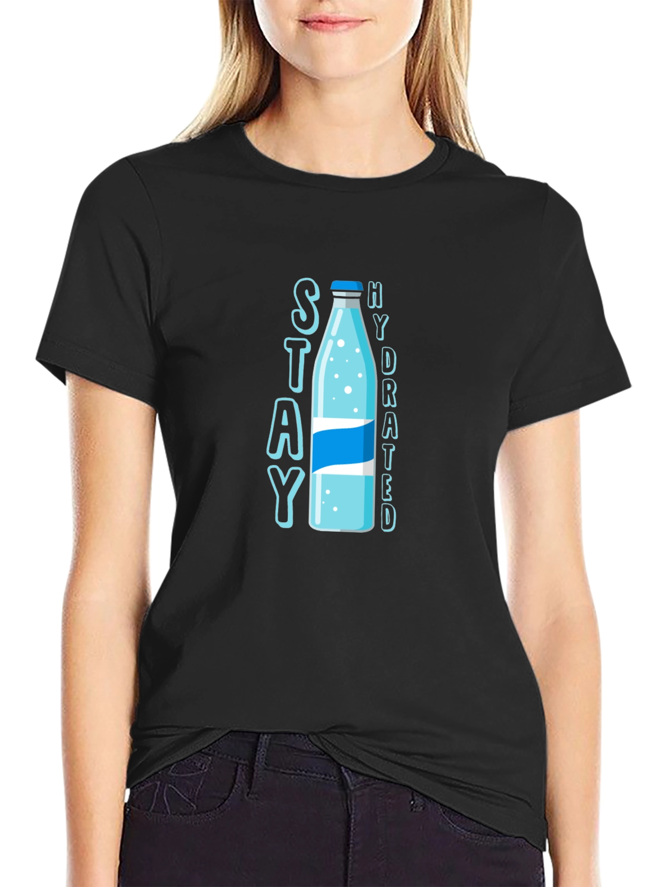 Stay Hydrated T-Shirt: Stylish Water Bottle Design - 2