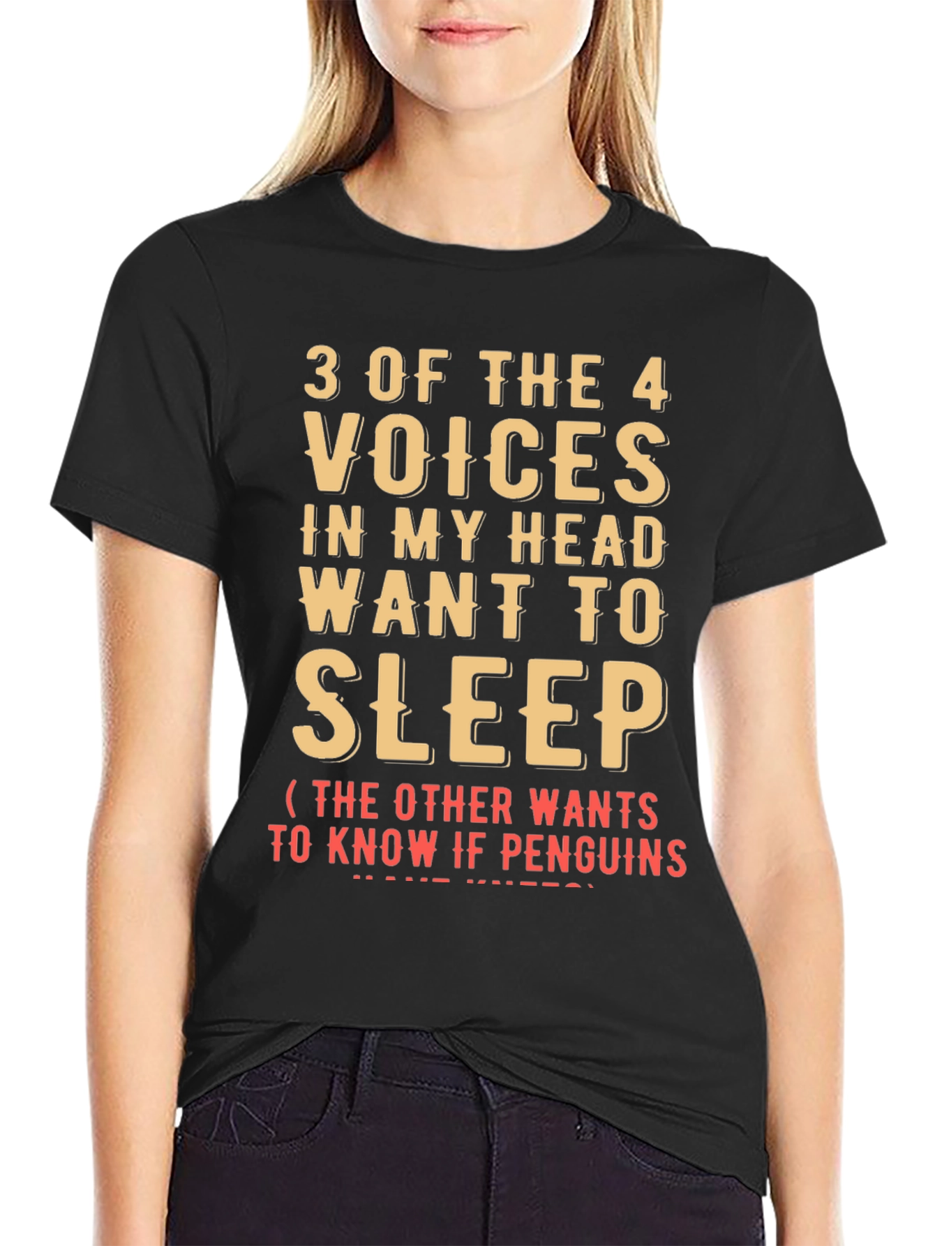 Black Funny 'Voices in My Head' Graphic T-Shirt view 2