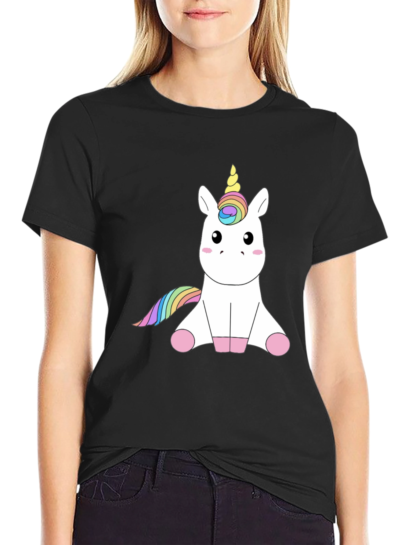 Black Unicorn Graphic Tee - Men's Black T-Shirt view 2