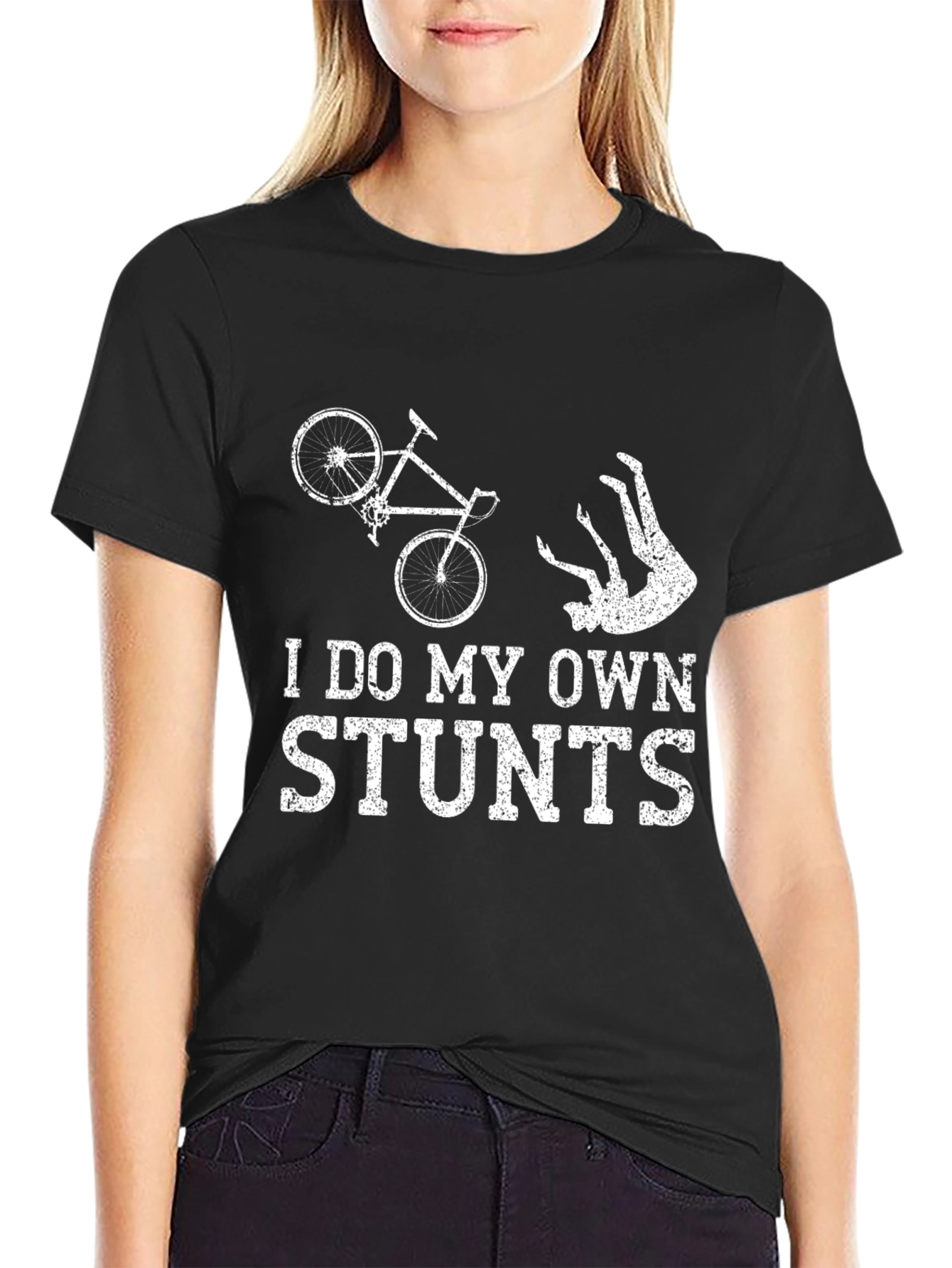 Black Funny Stuntman T-Shirt view 2