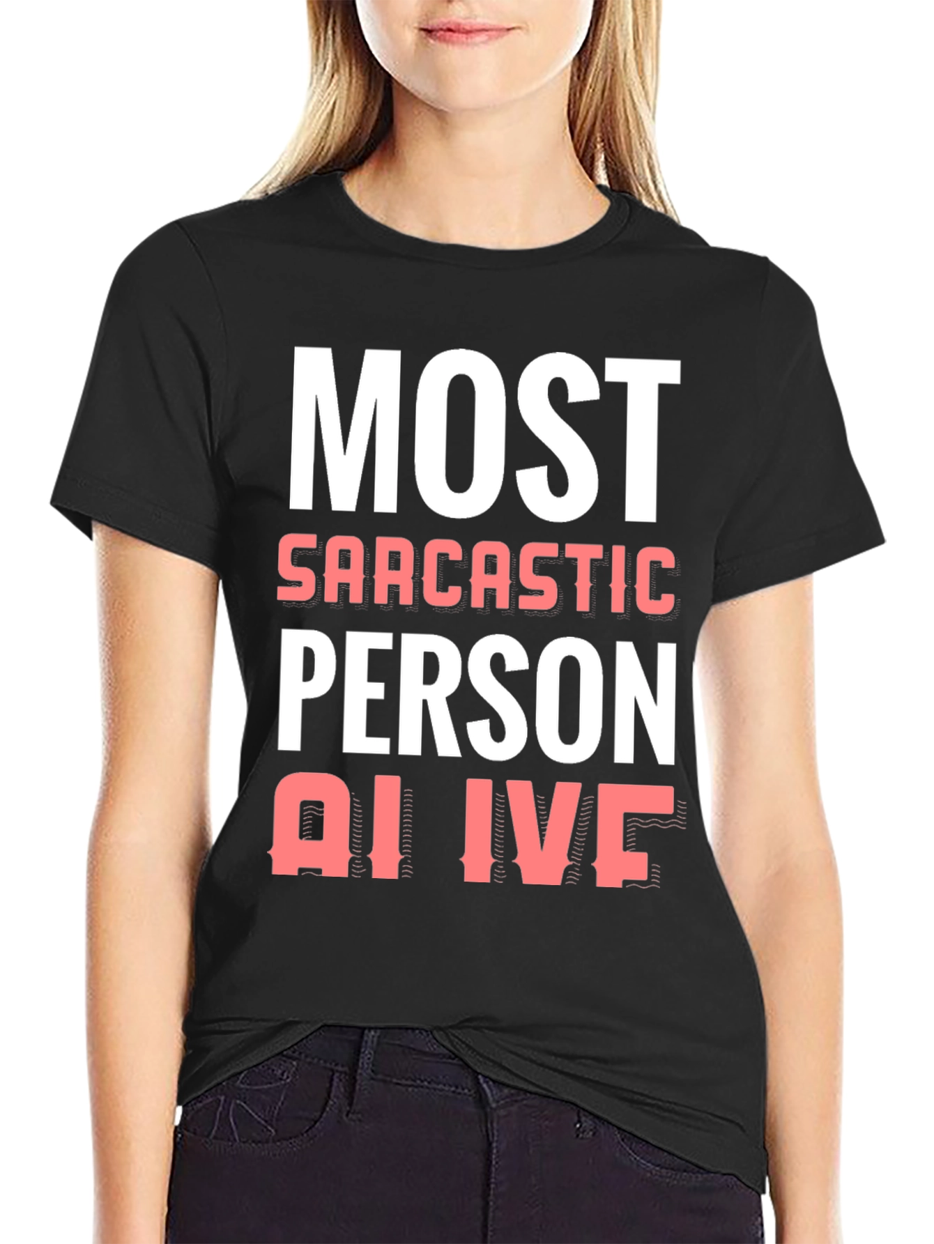 Black Sarcastic Humor Graphic Tee view 2