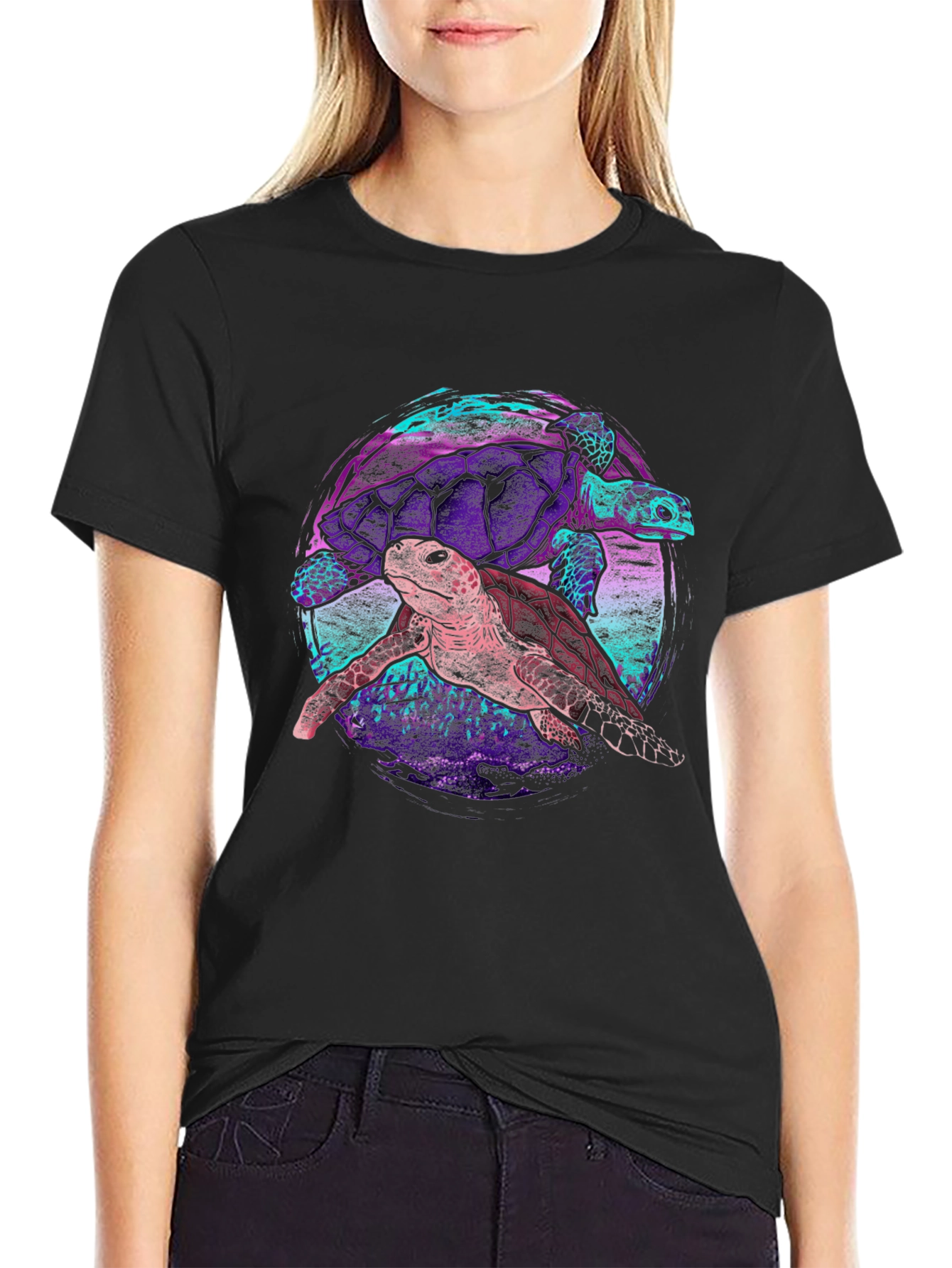Black Turtle Duo Graphic Tee - Trendy Comfort view 2
