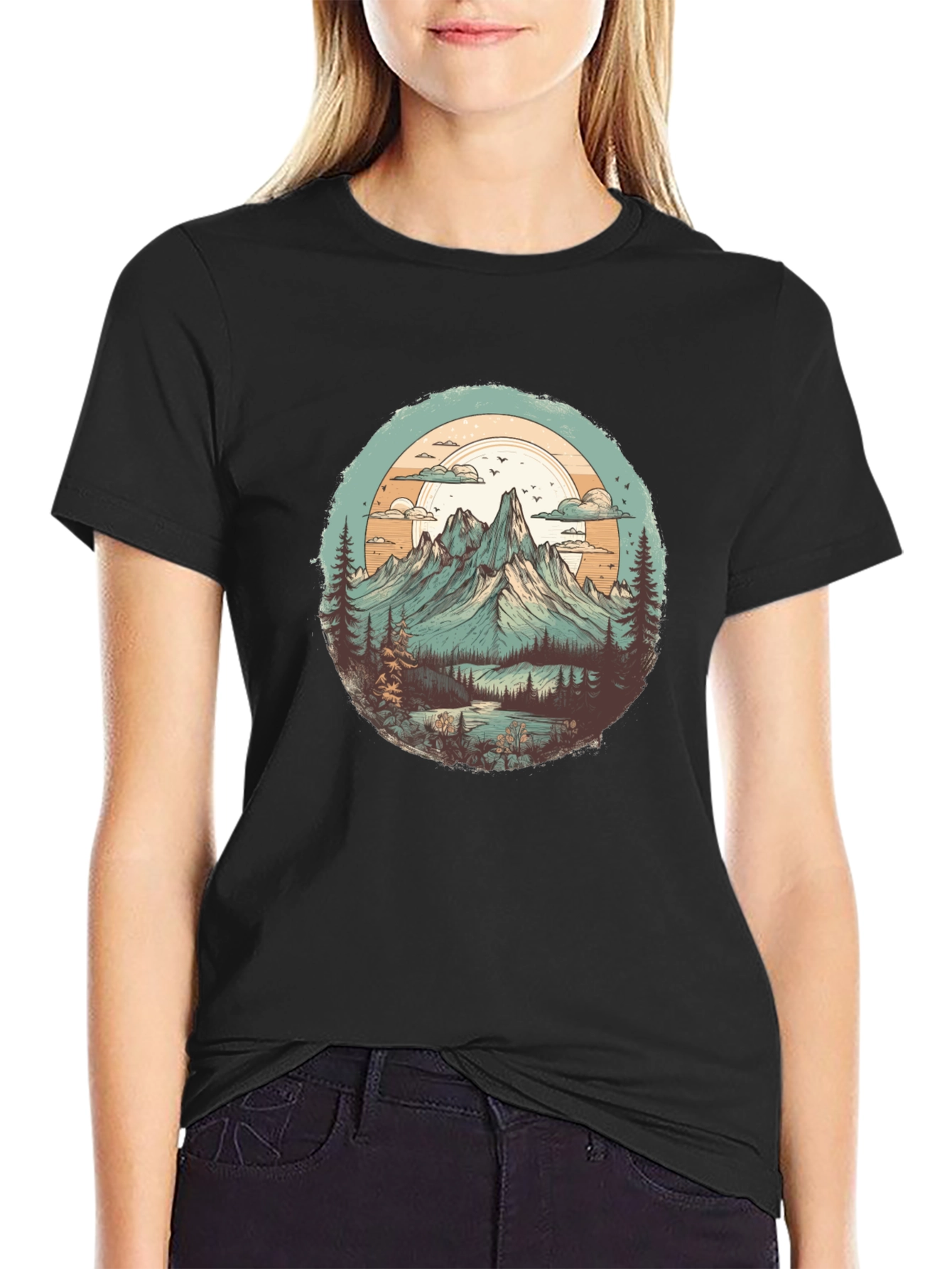 Black Mountain Landscape Graphic Tee view 2