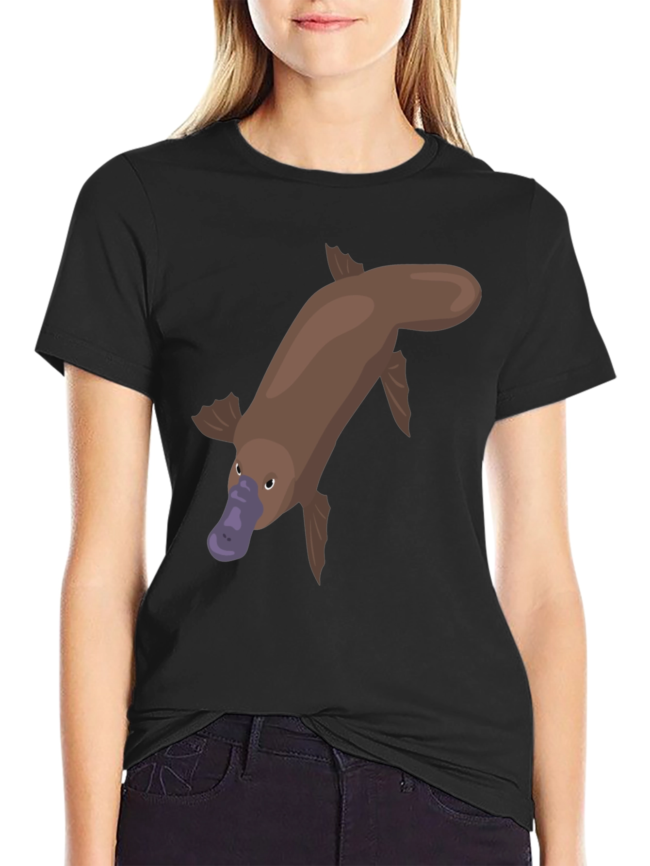 Black Platypus Graphic Tee - Unique Animal Shirt view 2