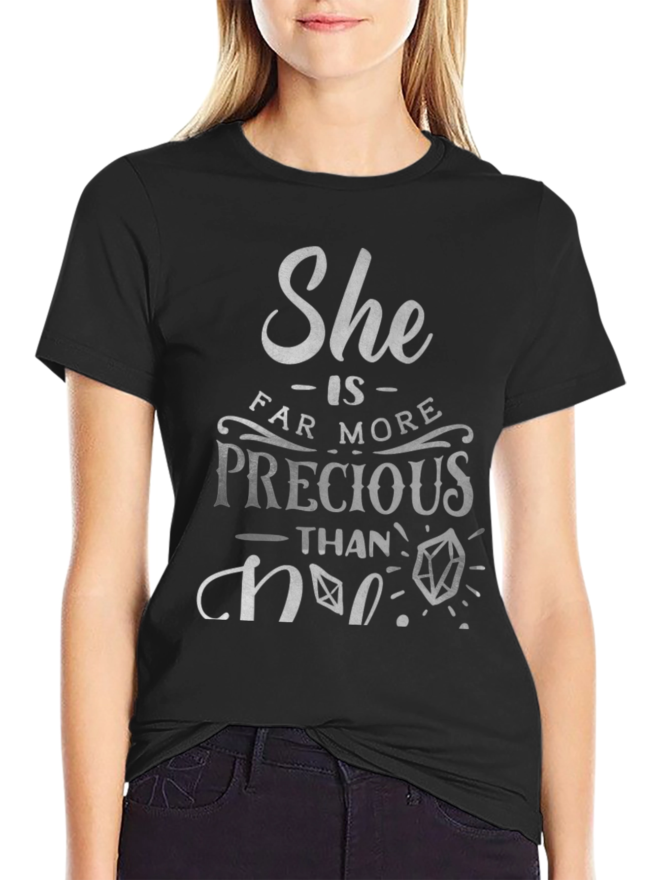 Black She Is More Precious Than Rubies T-Shirt view 2