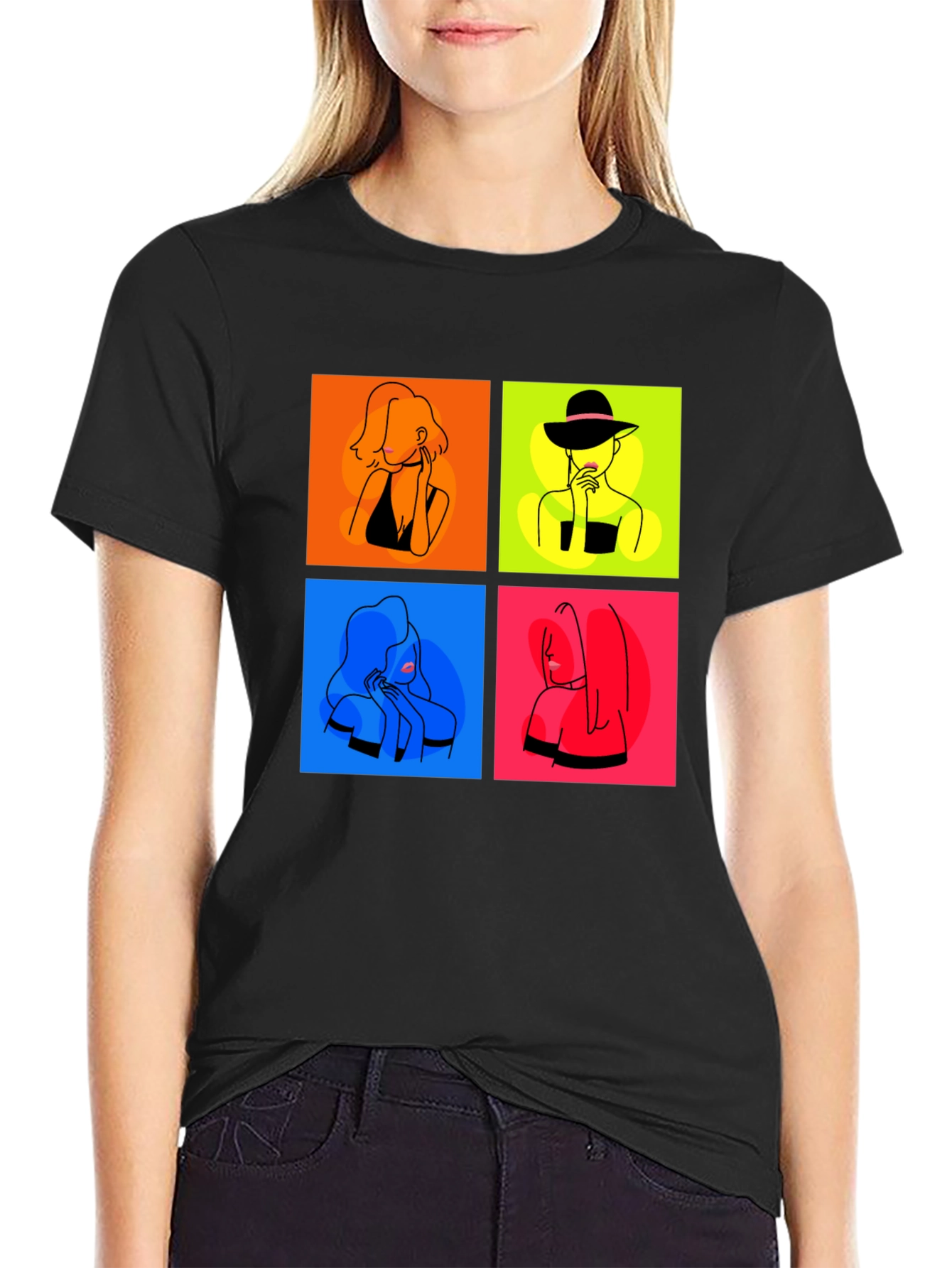 Black Modern Art Women's T-Shirt view 2