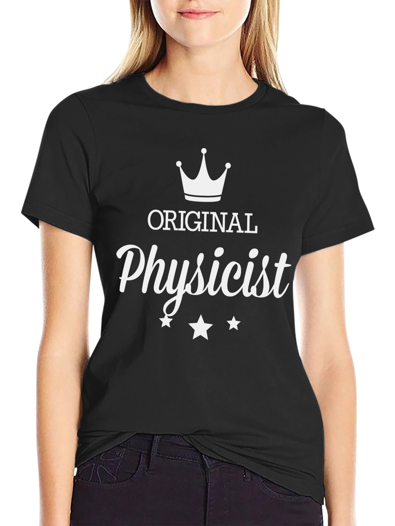 Black Original Physicist T-Shirt - Black Crew Neck view 2