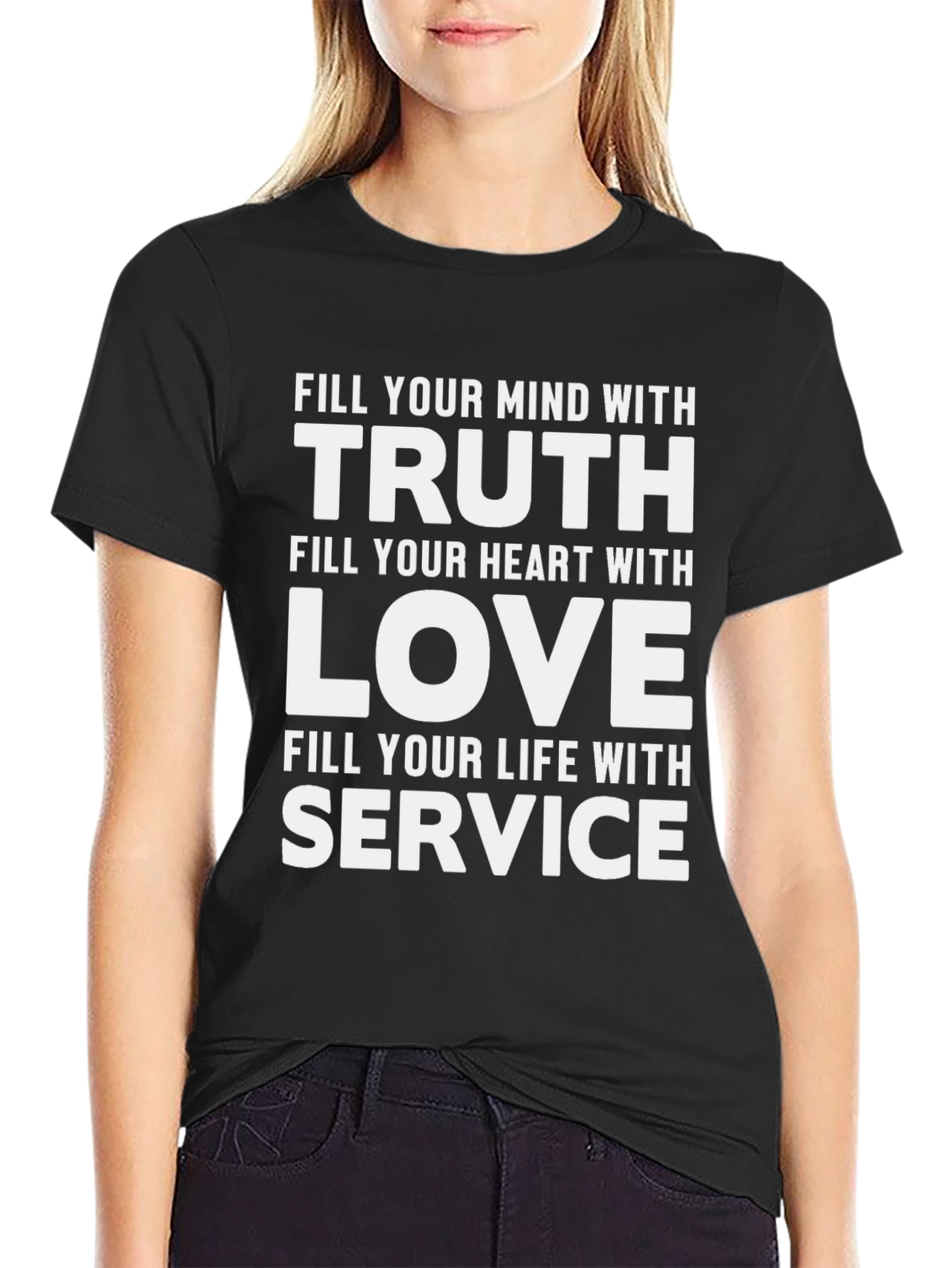 Black Mind, Heart, Life T-Shirt - Truth, Love, Service view 2