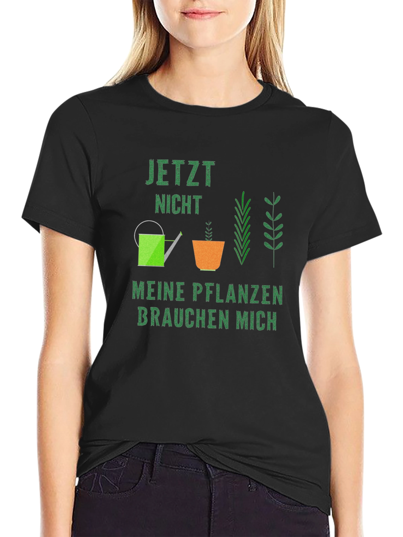 Black Plant Lover Graphic Tee - Jetzt Nicht Meine Pflanzen Brauchen Mich view 2