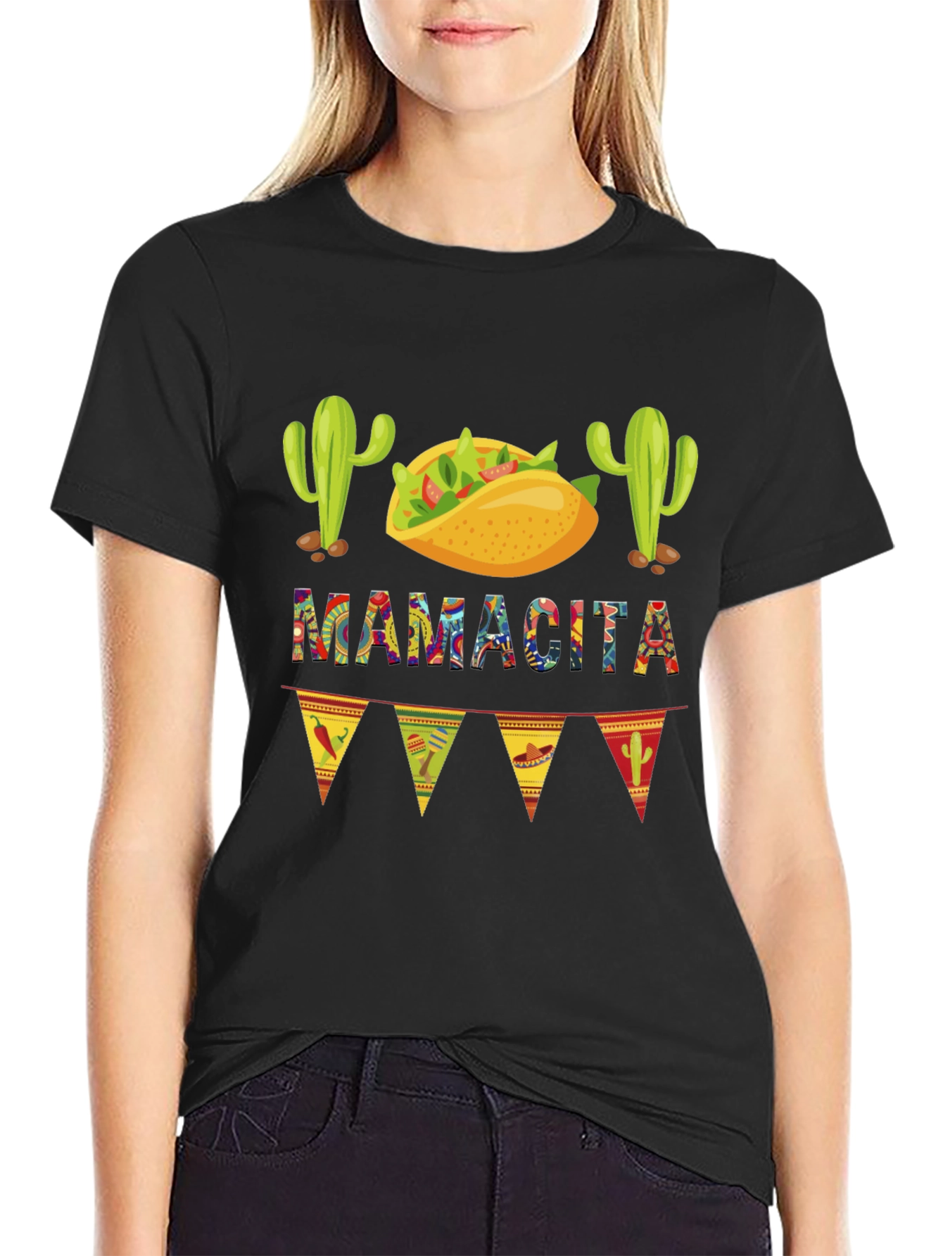 Black Mamacita Taco Fiesta Graphic Tee view 2