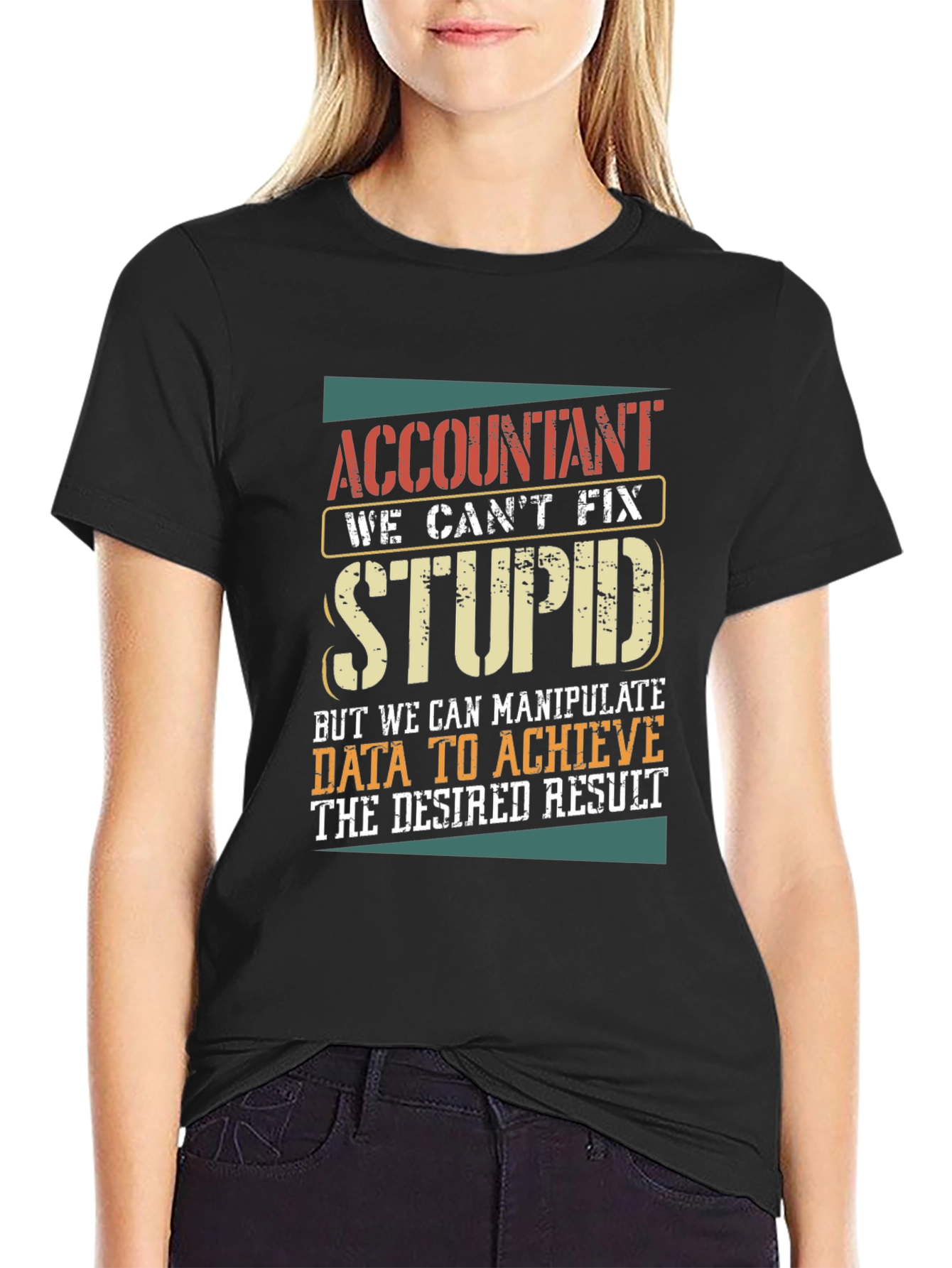 Black Accountant Humor Graphic T-Shirt view 2