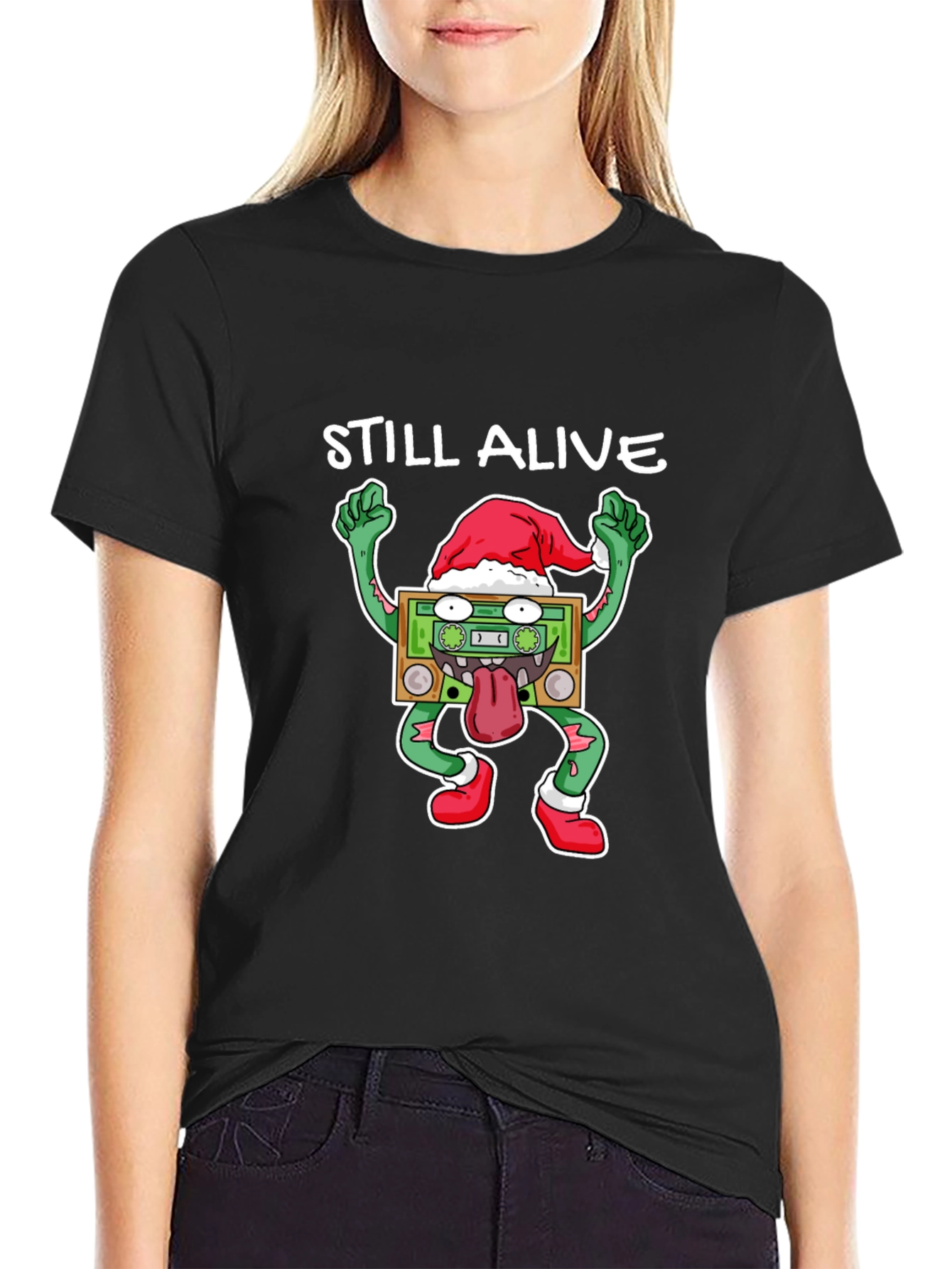 Still Alive Cassette Santa T-Shirt - 2