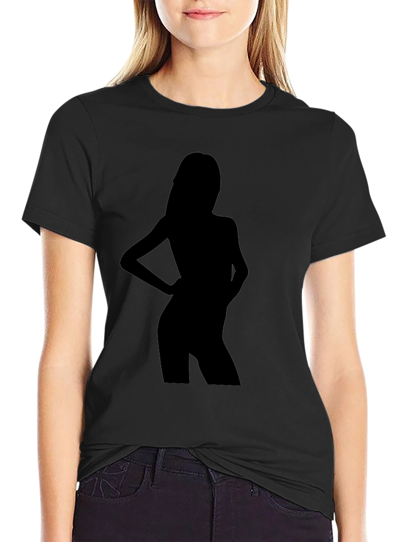Black Silhouette Graphic Tee - Trendy Black T-Shirt view 2