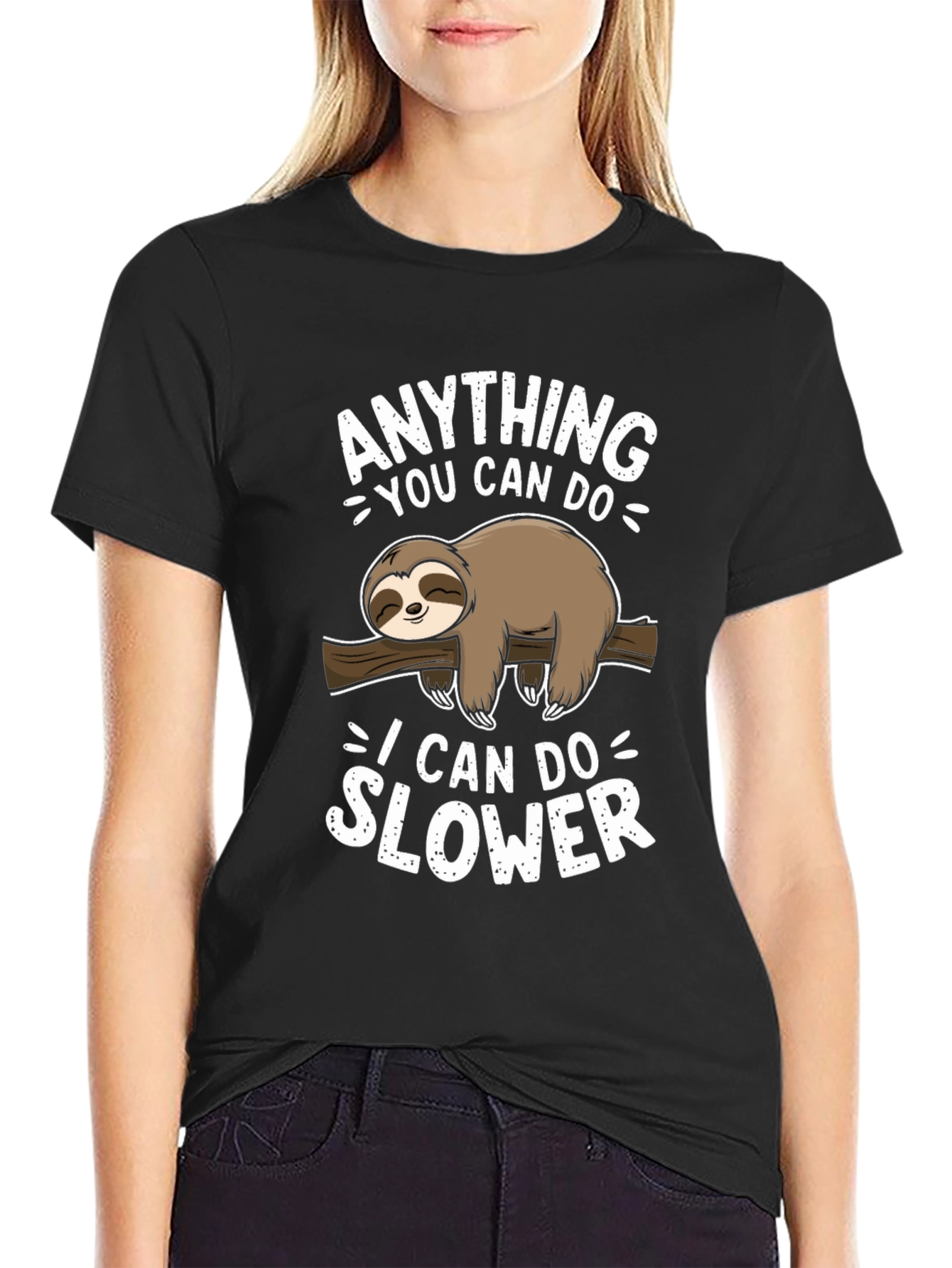 Black Sloth Graphic Tee - Anything You Can Do Slower view 2