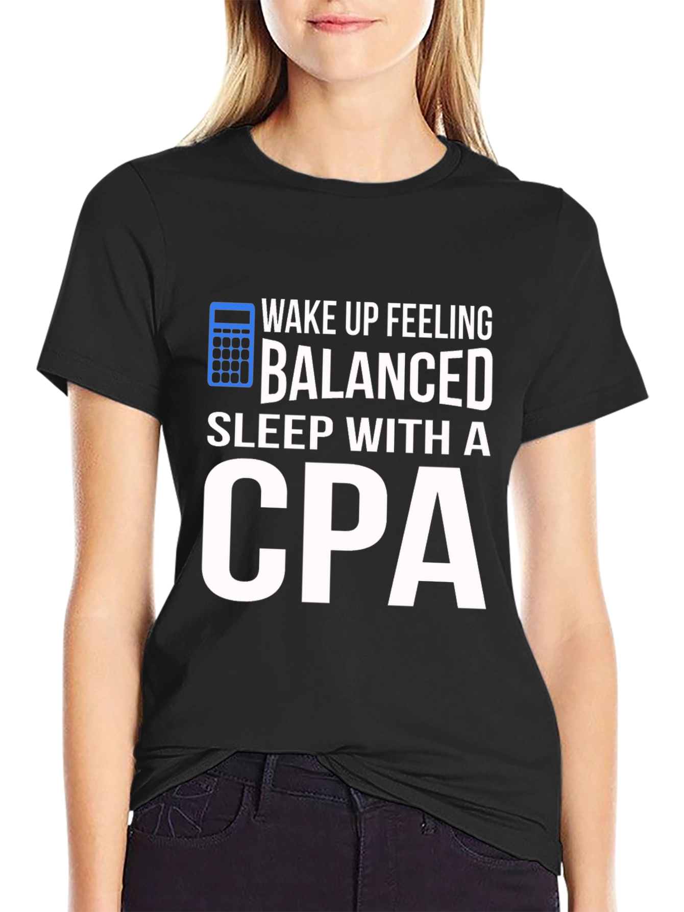 Black Balanced CPA T-Shirt: Funny Accountant Gift view 2