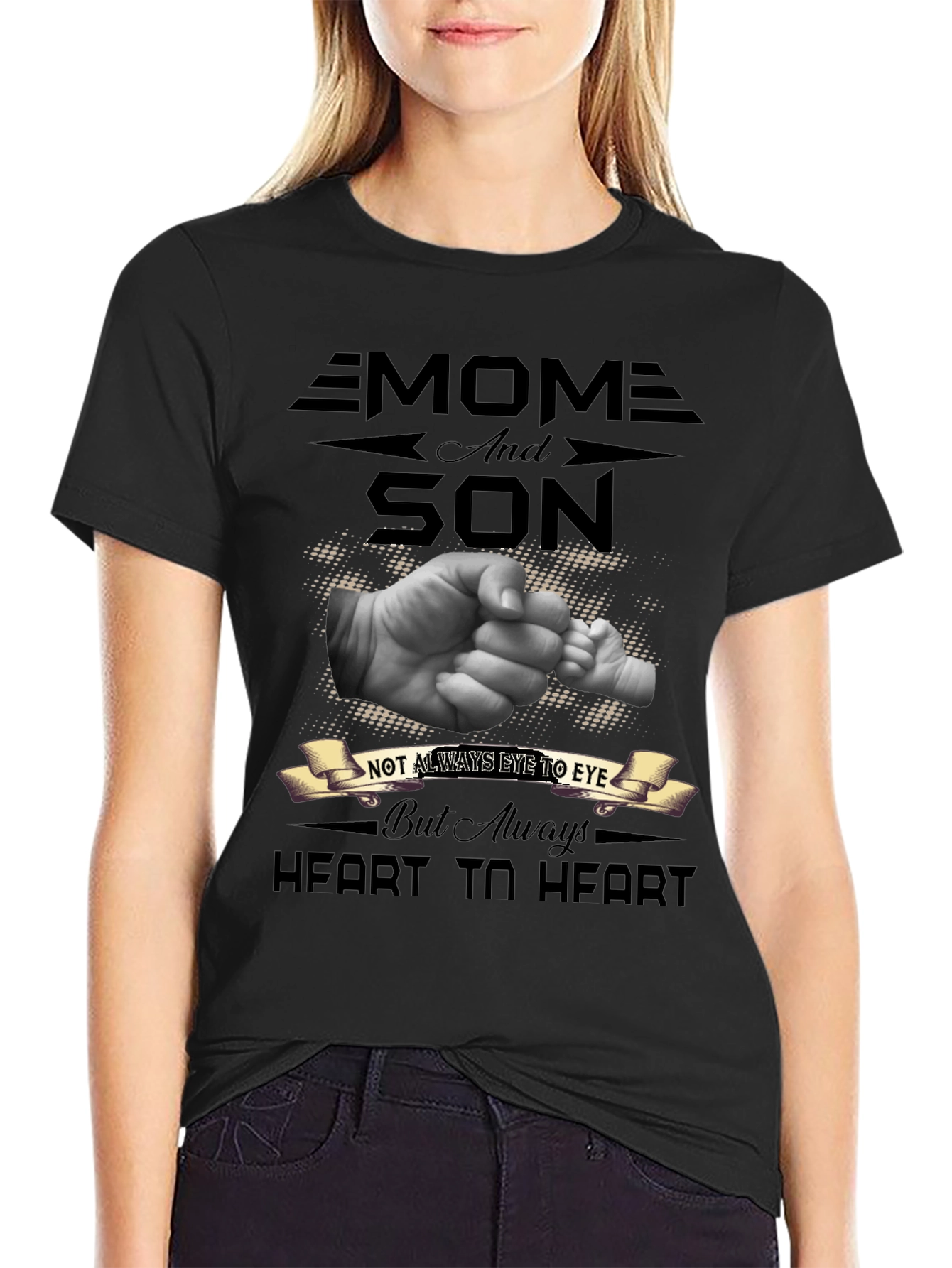 Black Mom and Son Heart to Heart Graphic Tee view 2