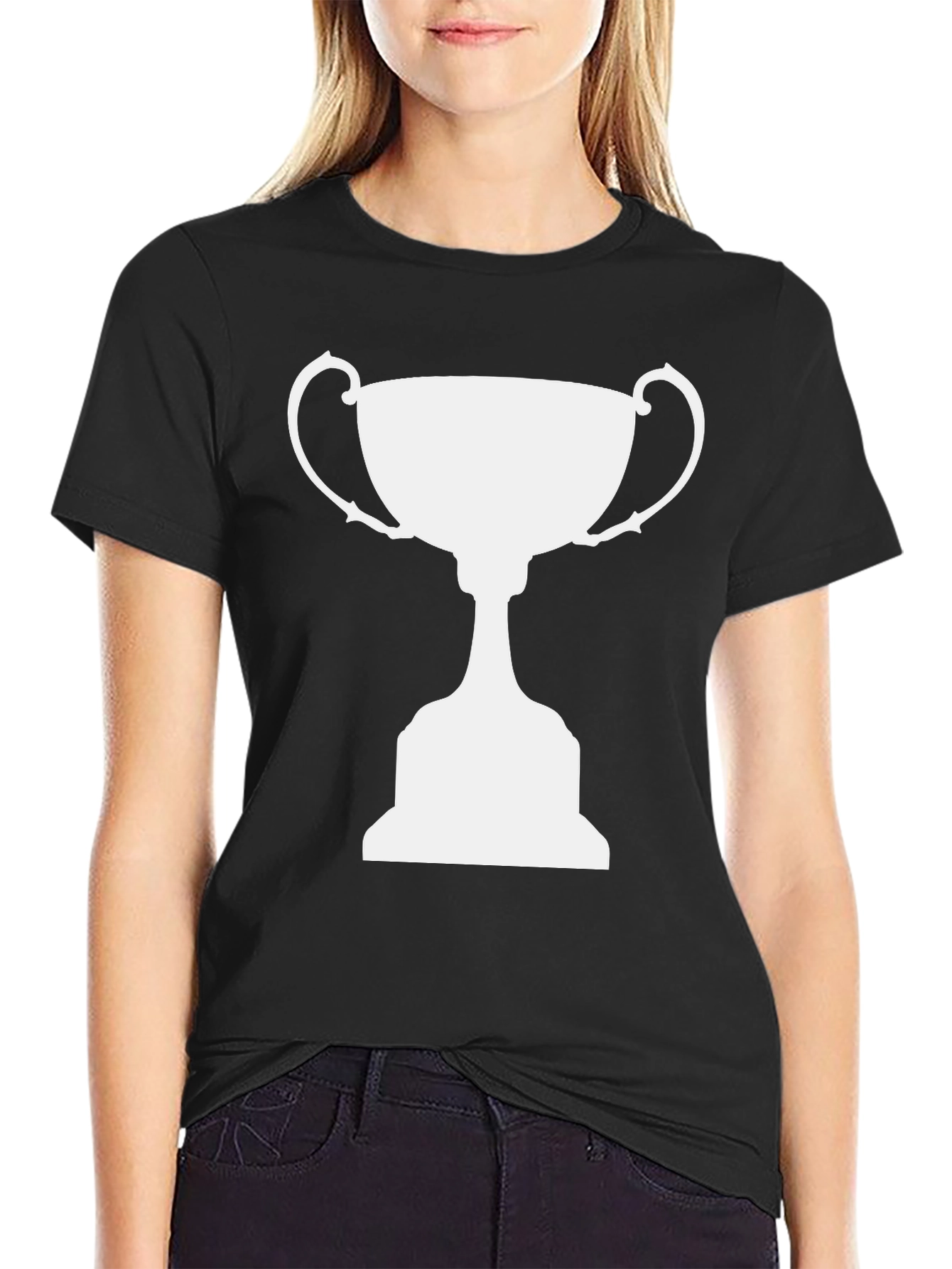Black Champion Trophy Graphic Tee - Black Cotton T-Shirt view 2