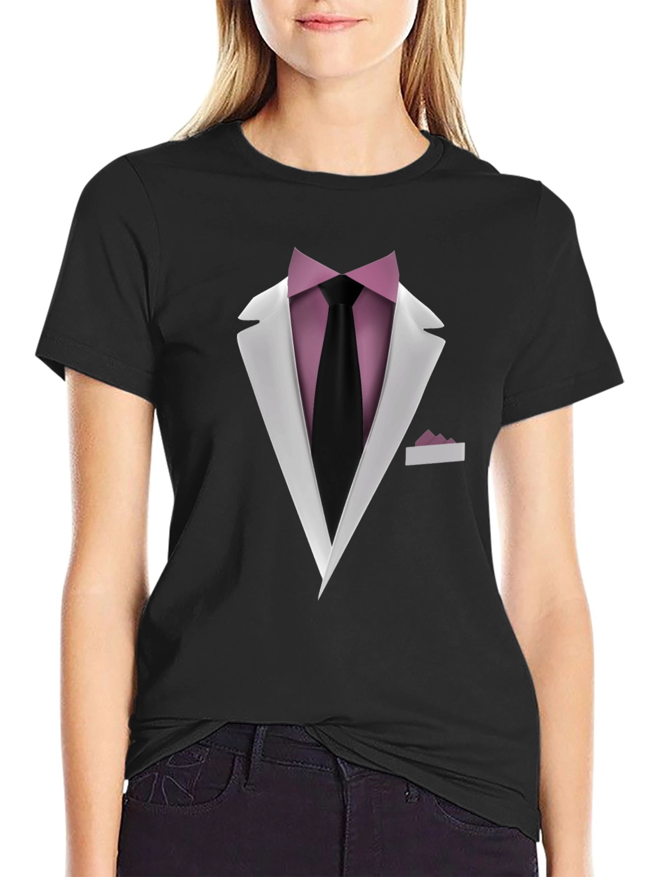 Black Tuxedo T-Shirt - Formal Wear Illusion Tee view 2