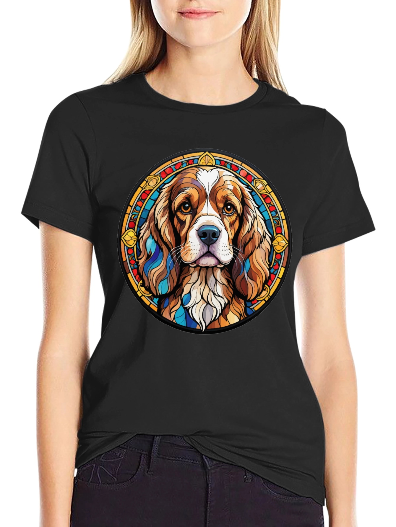 Black Dog Breed Graphic Tee - Stylish Round Design view 2