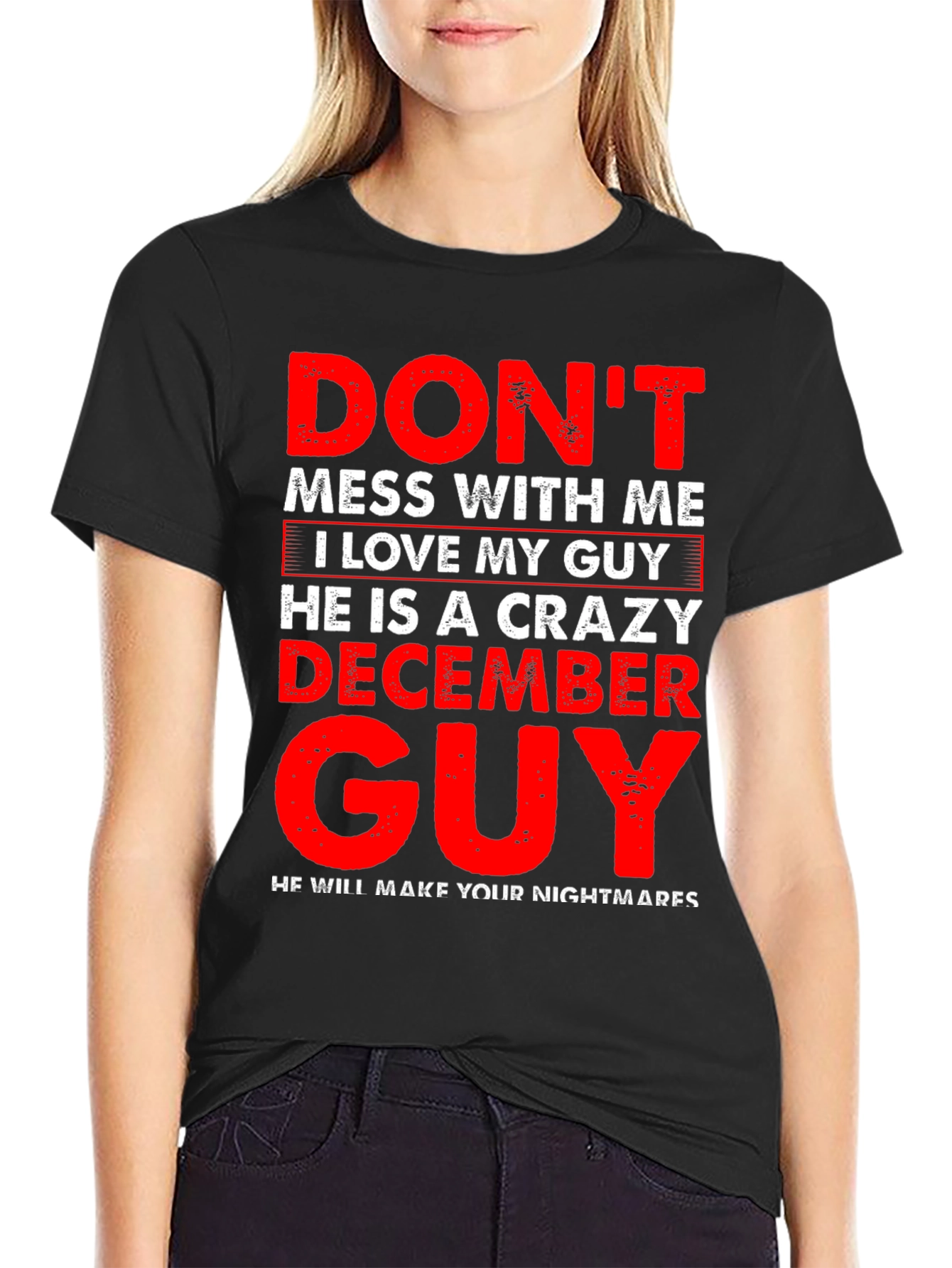 Black Crazy December Guy Graphic Tee - Don't Mess With Me T-Shirt view 2