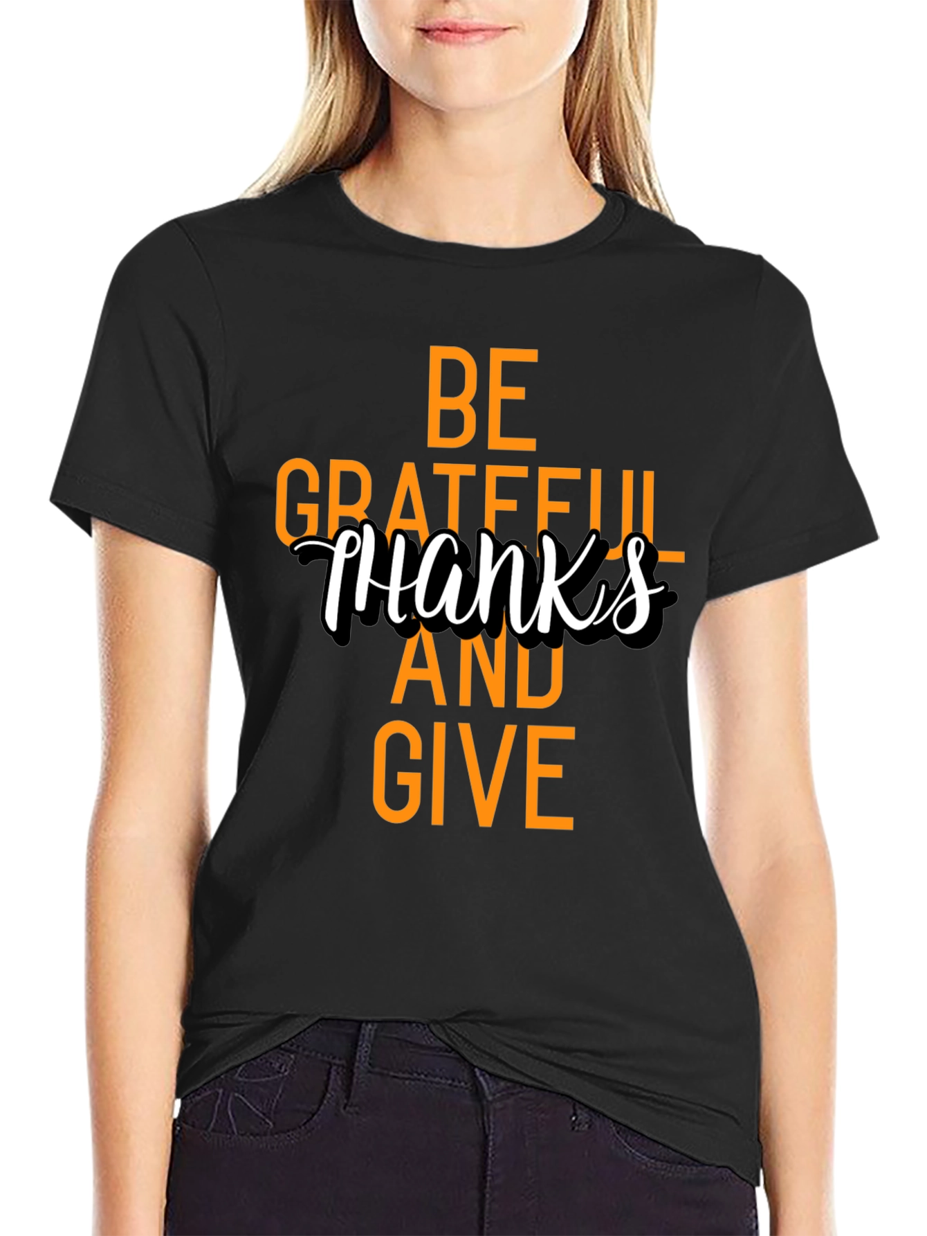 Black Grateful Thanksgiving T-Shirt view 2