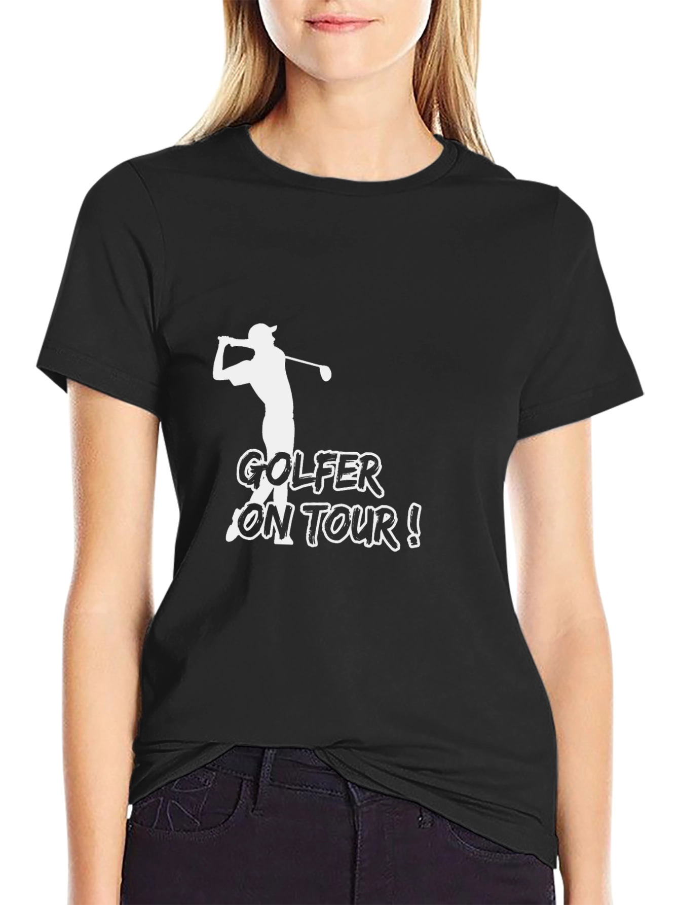 Black Golfer On Tour T-Shirt - Classic Tee for Golf Enthusiasts view 2