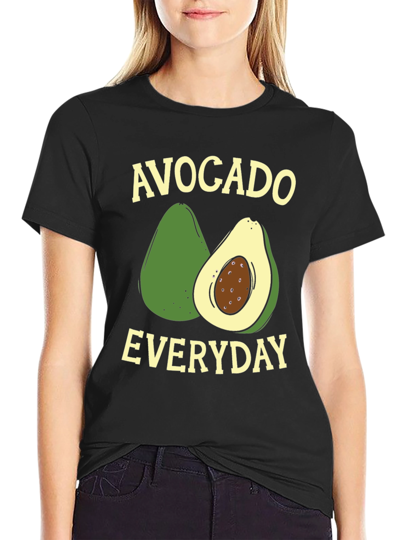Black Avocado Everyday Graphic T-Shirt - Trendy Comfort Wear view 2