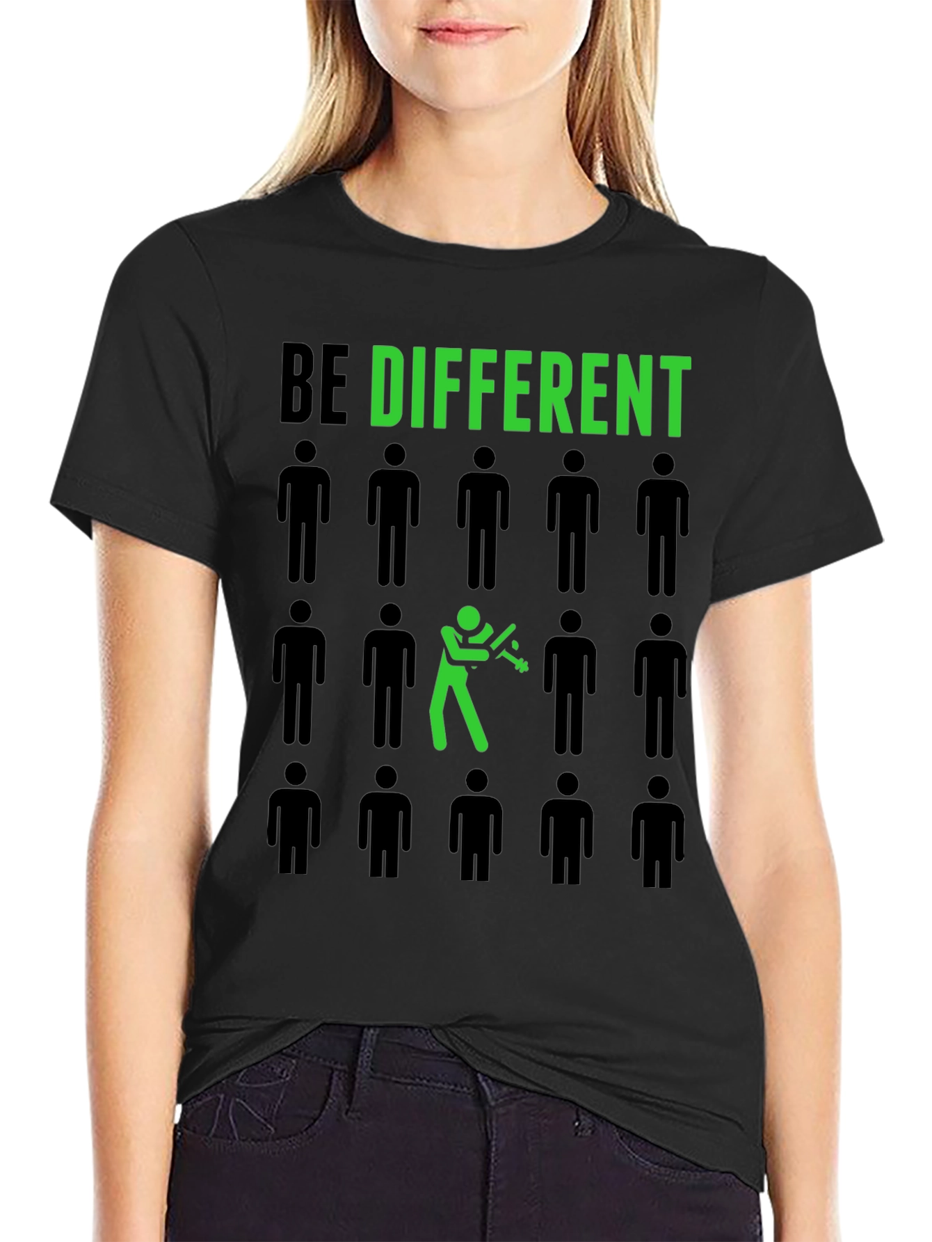 Black Be Different Black T-Shirt view 2