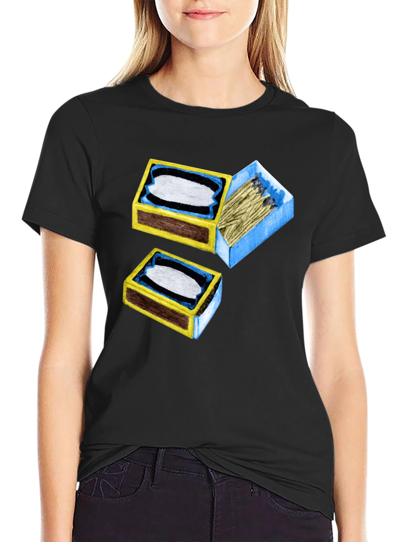 Black Matchbox Graphic Tee - Unique Design view 2