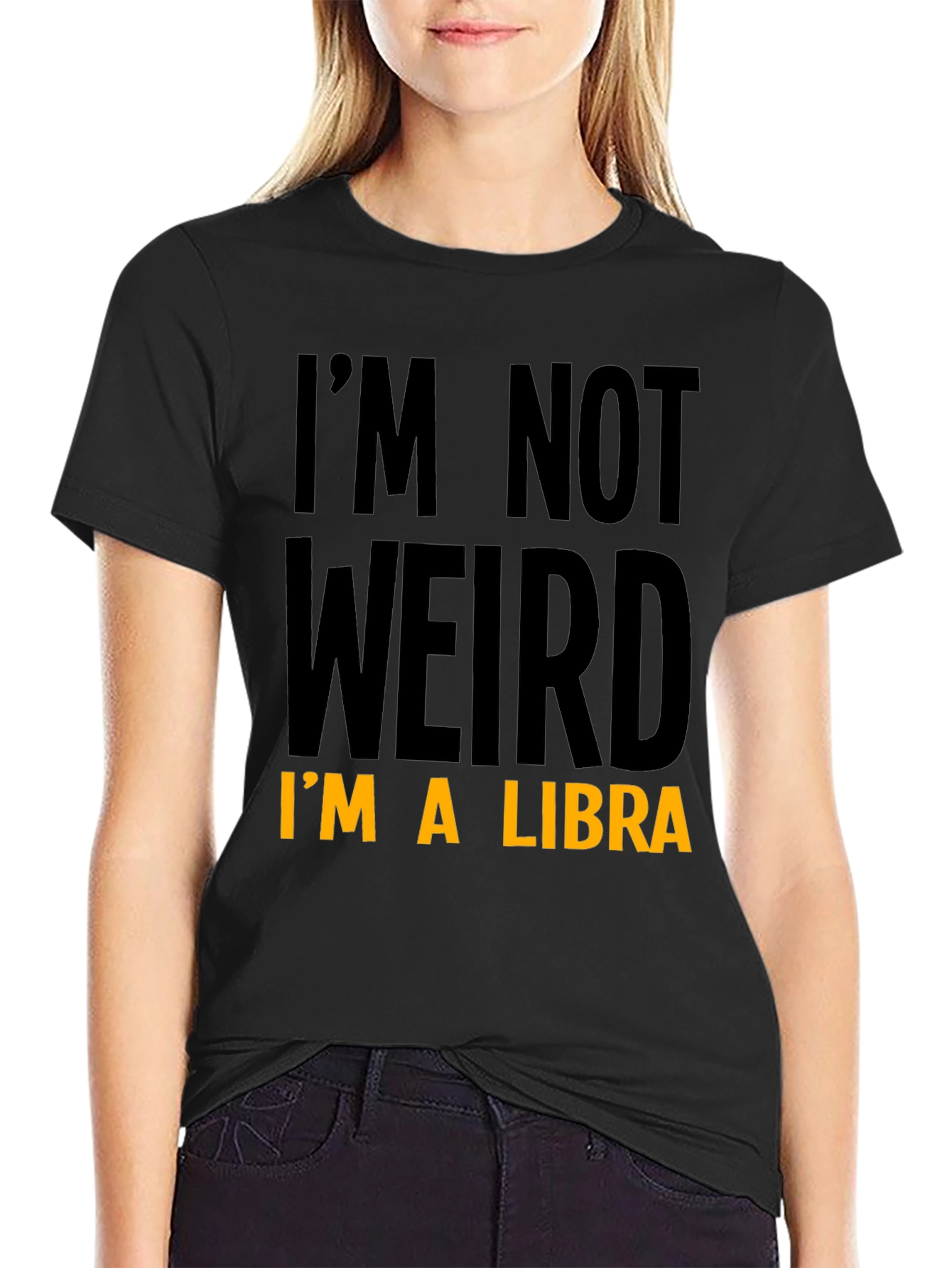 Black I'm Not Weird I'm A Libra Graphic Tee view 2